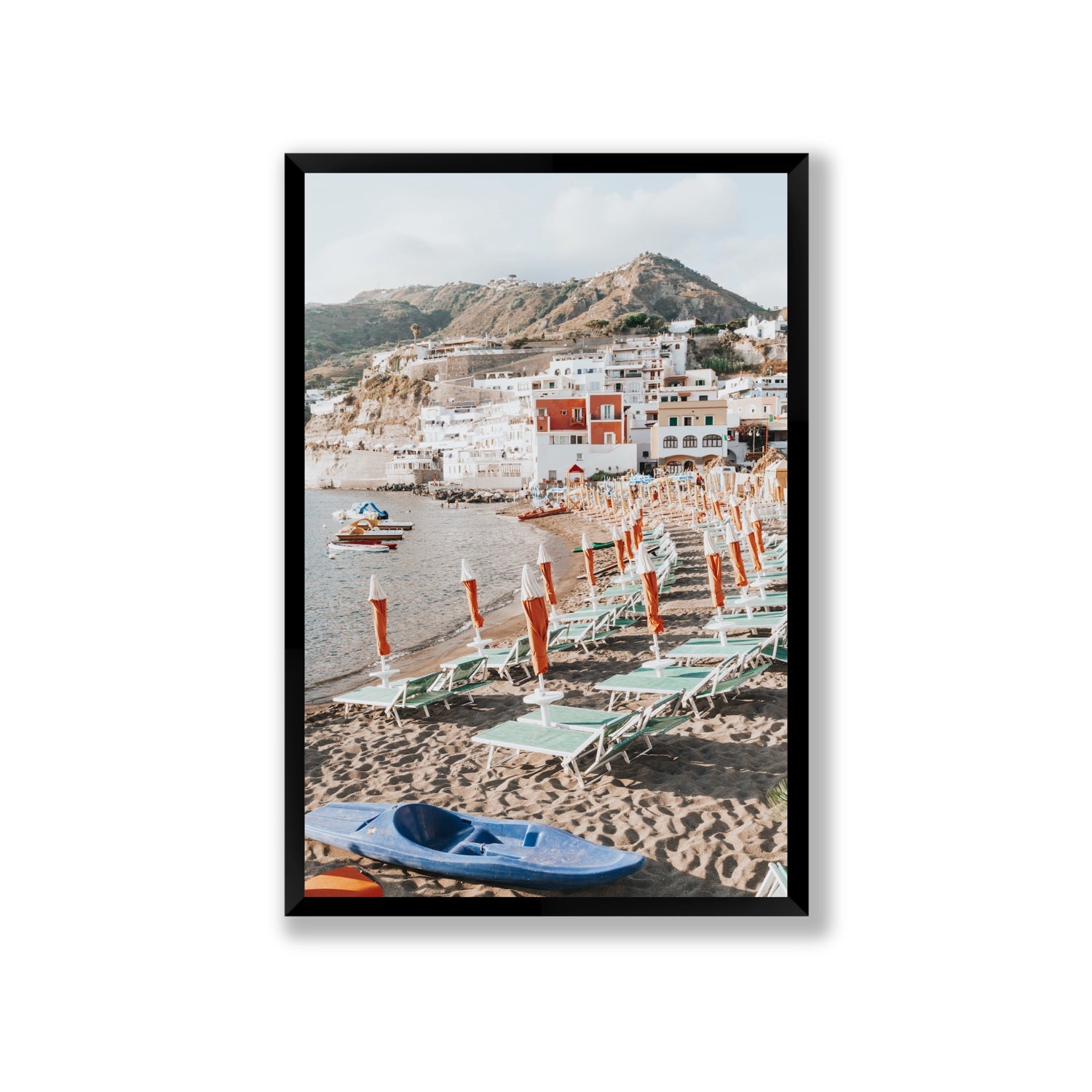 L'Isola del Paradiso Ischia Mediterranean wall art Giant full-bleed fine art print in black frame