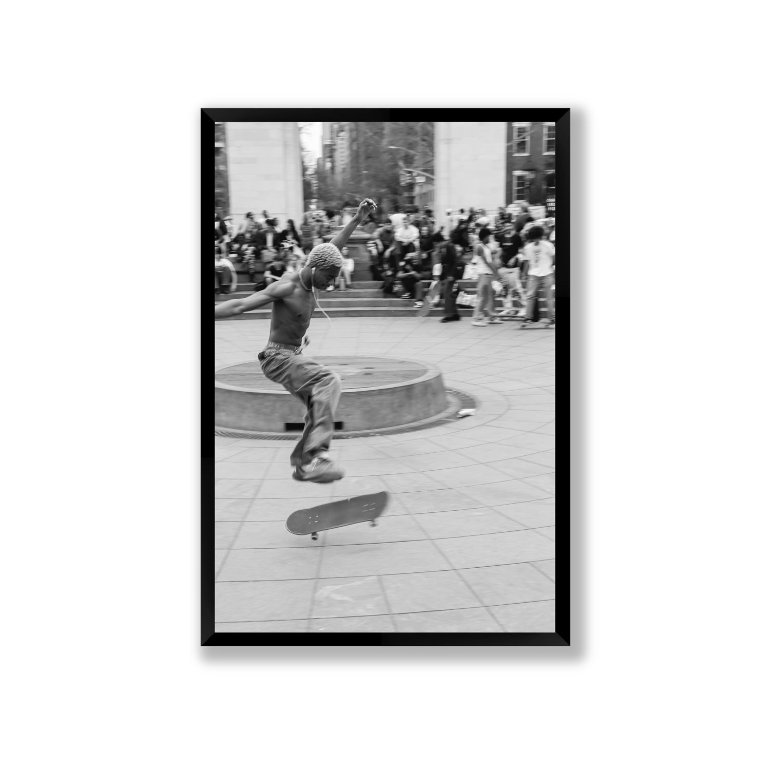 Airborne Rhythms New York NYC Black & White wall art Giant full-bleed fine art print in black frame