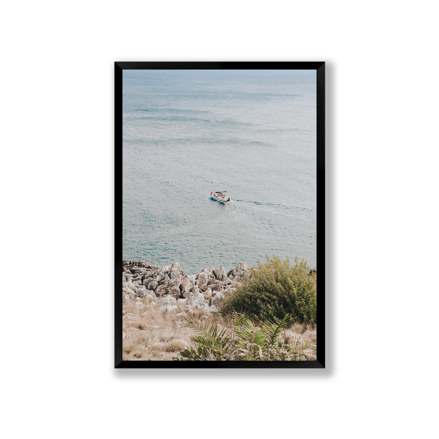 Puglian Departure Puglia coastal Italian wall art Giant full-bleed fine art print in black frame