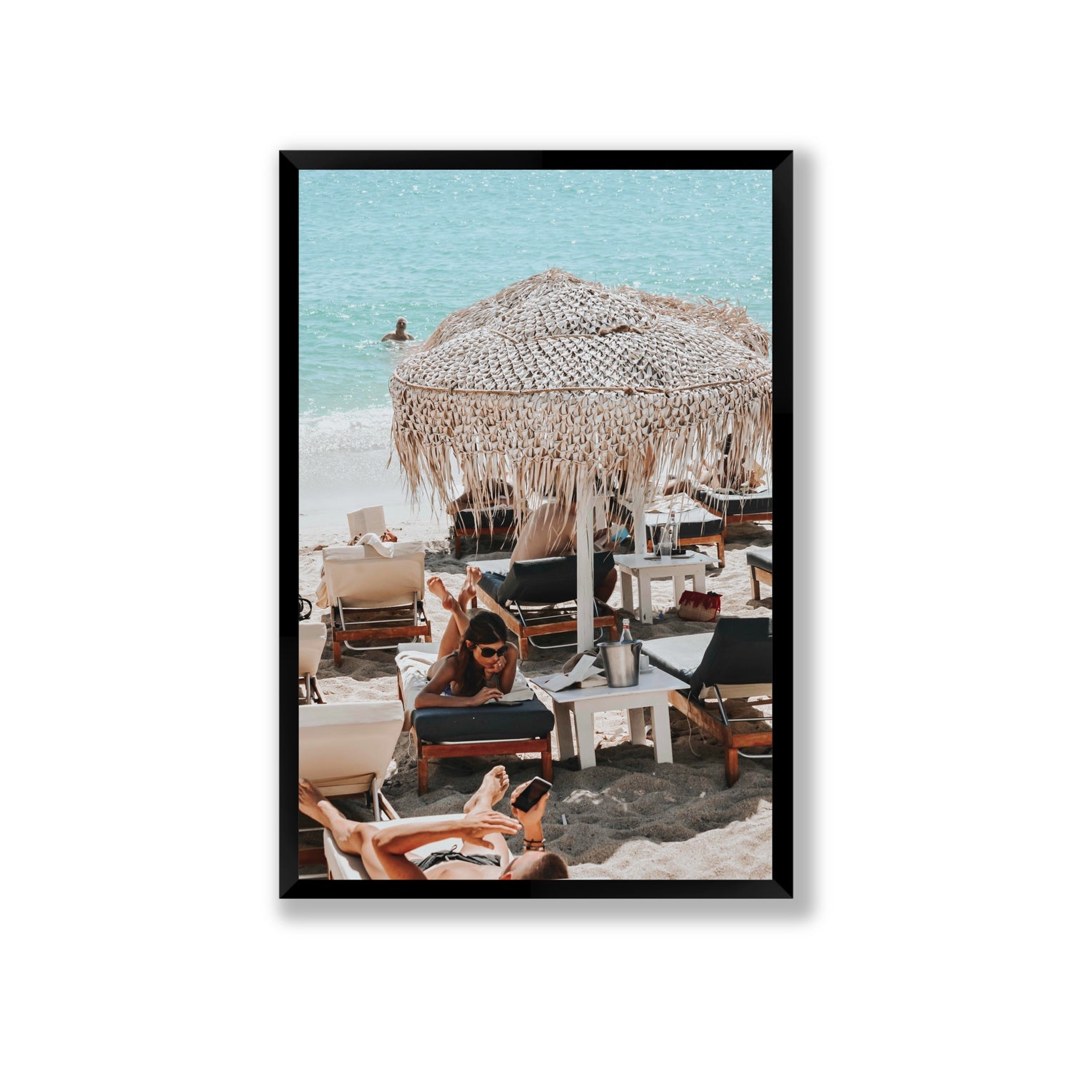In The Zone Mykonos Greek island wall art Giant full-bleed fine art print in black frame