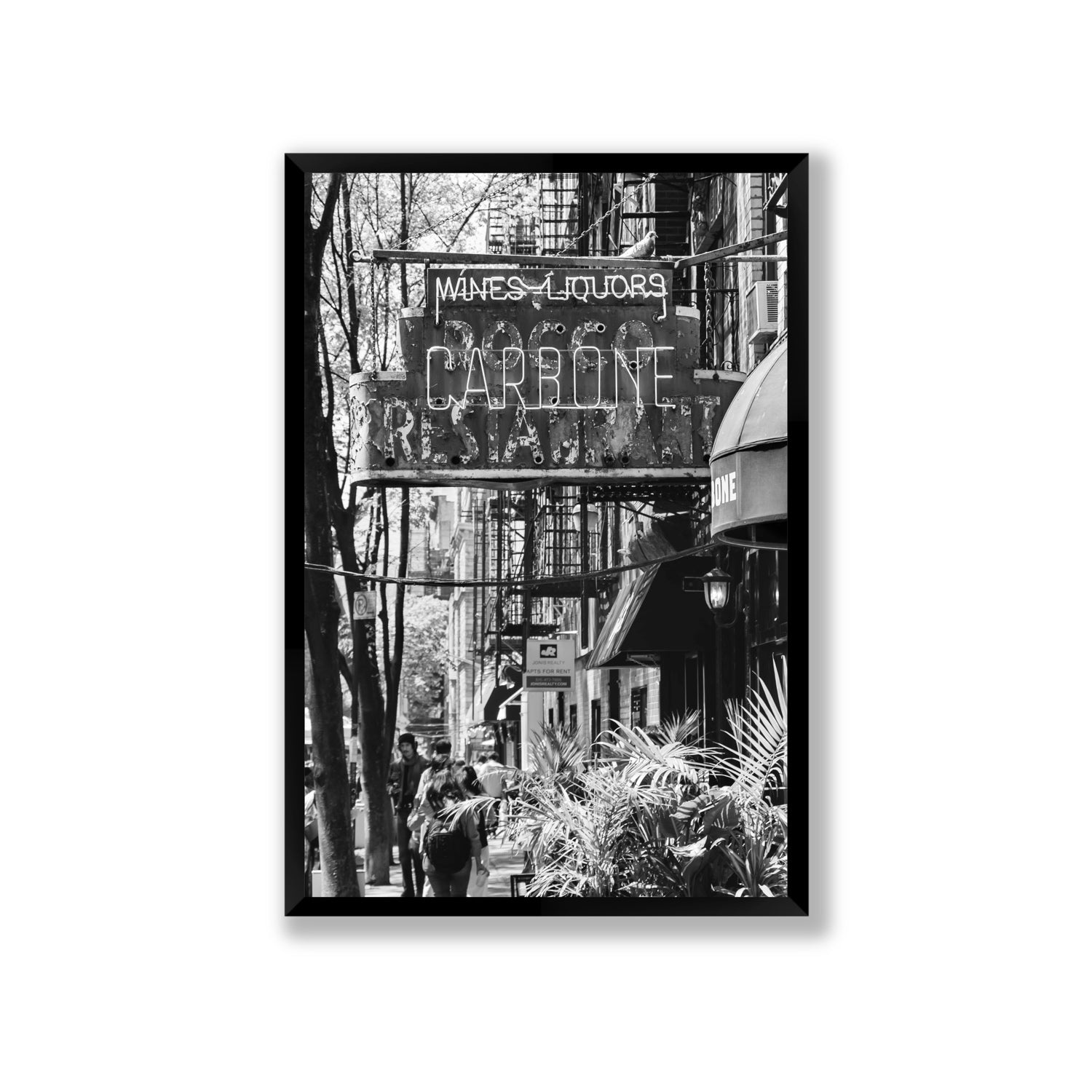 Paparazzi To Pasta New York NYC Black & White wall art Giant full-bleed fine art print in black frame