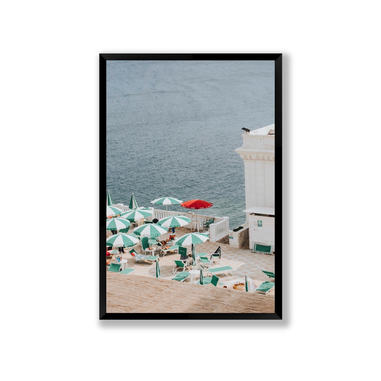Lido Italiano Puglia beach Italian wall art Giant full-bleed fine art print in black frame