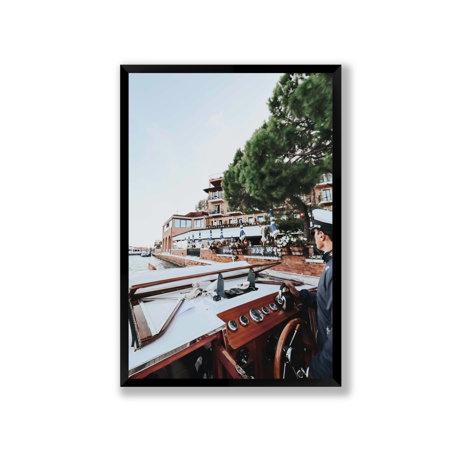 The Driver Venice Canal Italian wall art Giant full-bleed fine art print in black frame