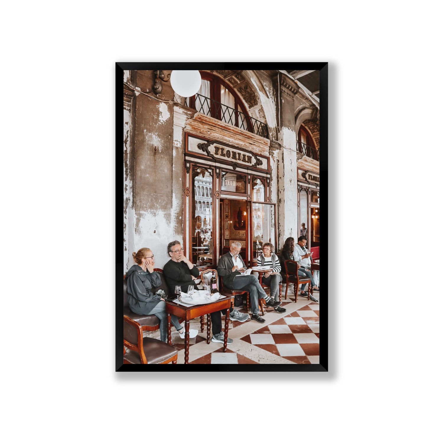 Tea Room Venice Italian wall art Giant full-bleed fine art print in black frame