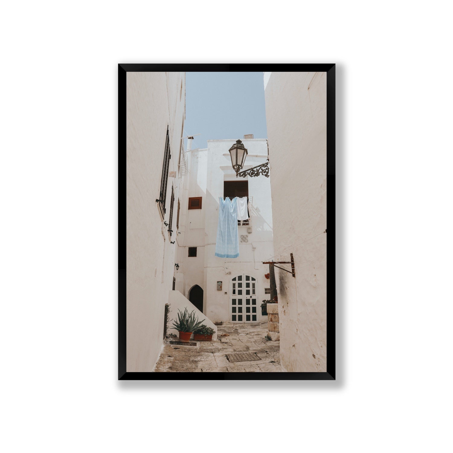 Laundry Day fine art print, Puglia, Italy, Giant, Black Frame · Full Bleed, Fine Art Print