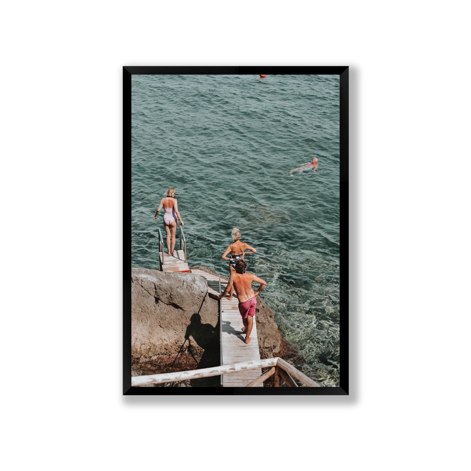 Freewheeling Spirit Tuscany coastal Italian wall art Giant full-bleed fine art print in black frame