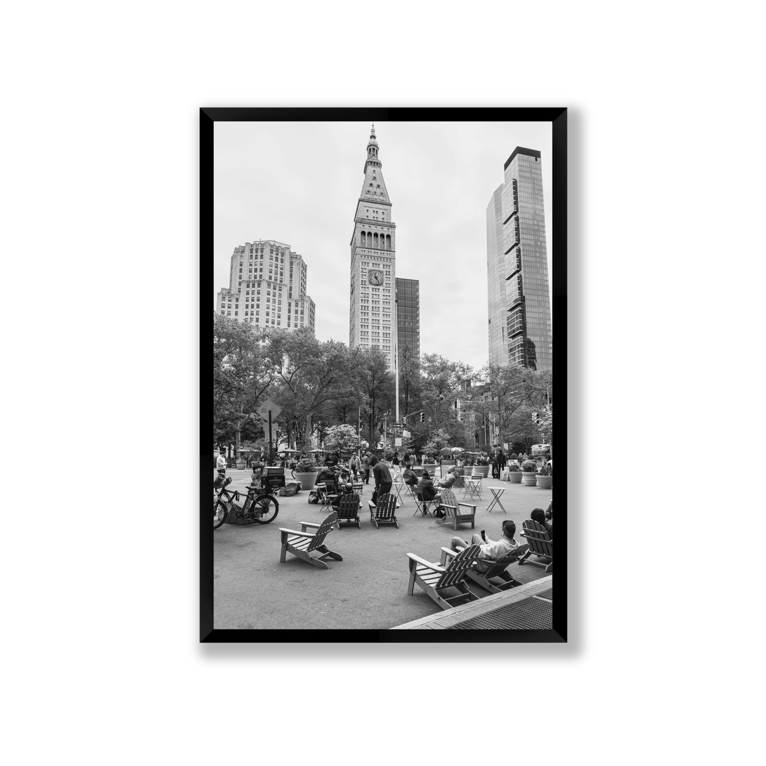 Timeless New York New York NYC Black & White wall art Giant full-bleed fine art print in black frame