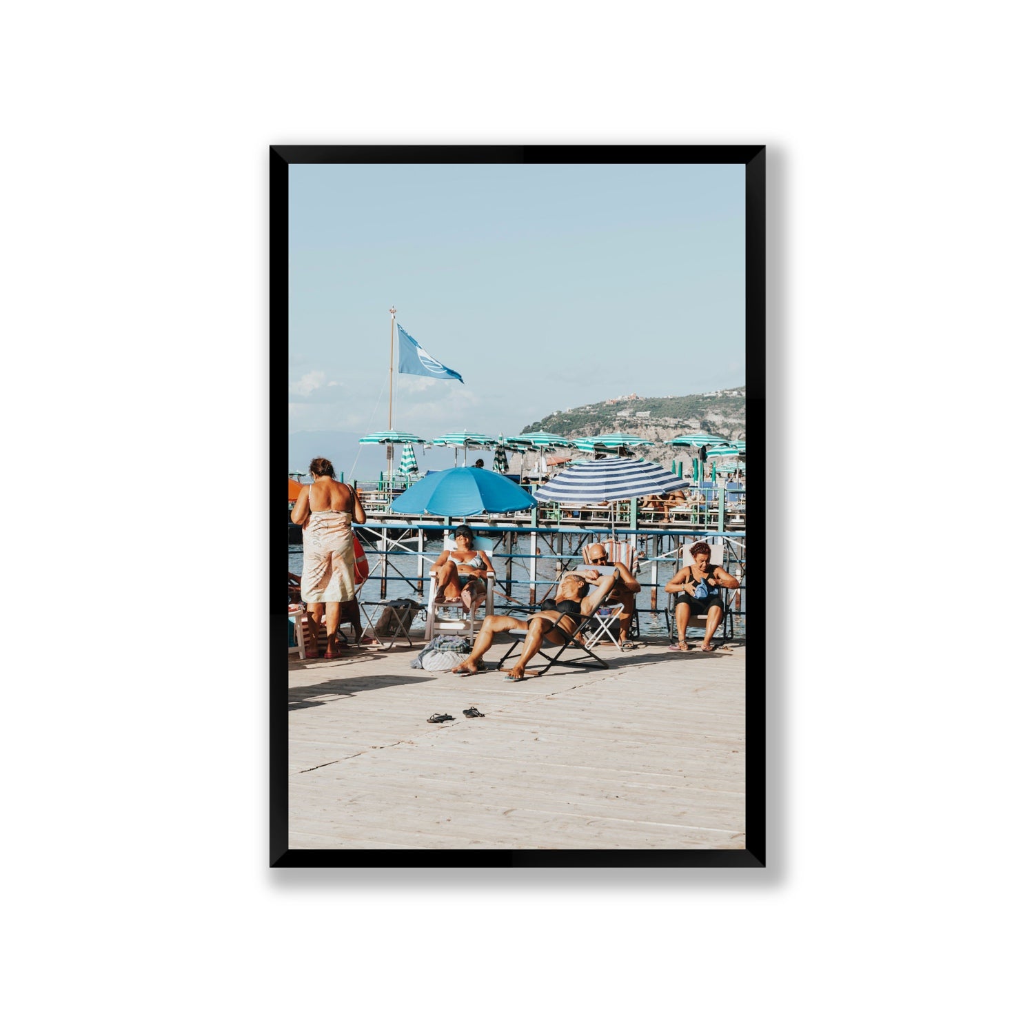 The Golden Years Sorrento Italian wall art Giant full-bleed fine art print in black frame