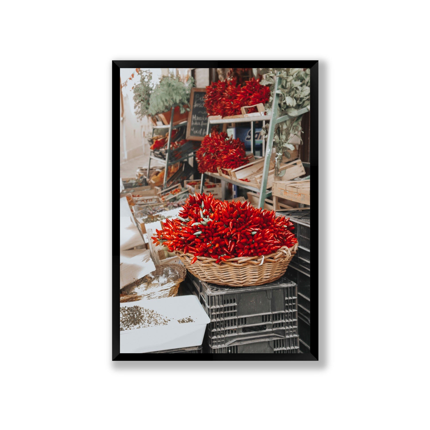 Fiery Cluster Puglia Italian wall art Giant full-bleed fine art print in black frame