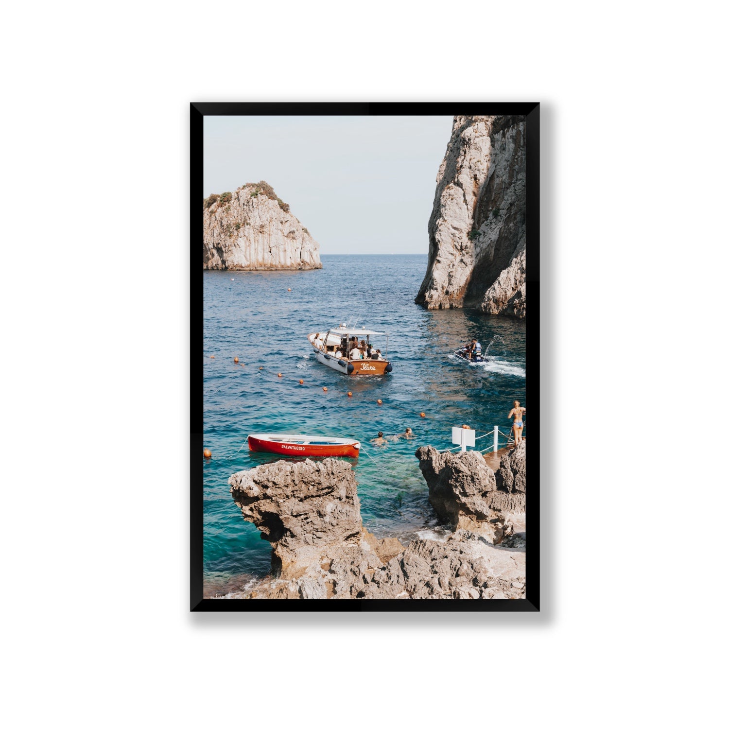 Set Sail fine art print, Capri, Italy, Giant, Black Frame · Full Bleed, Fine Art Print