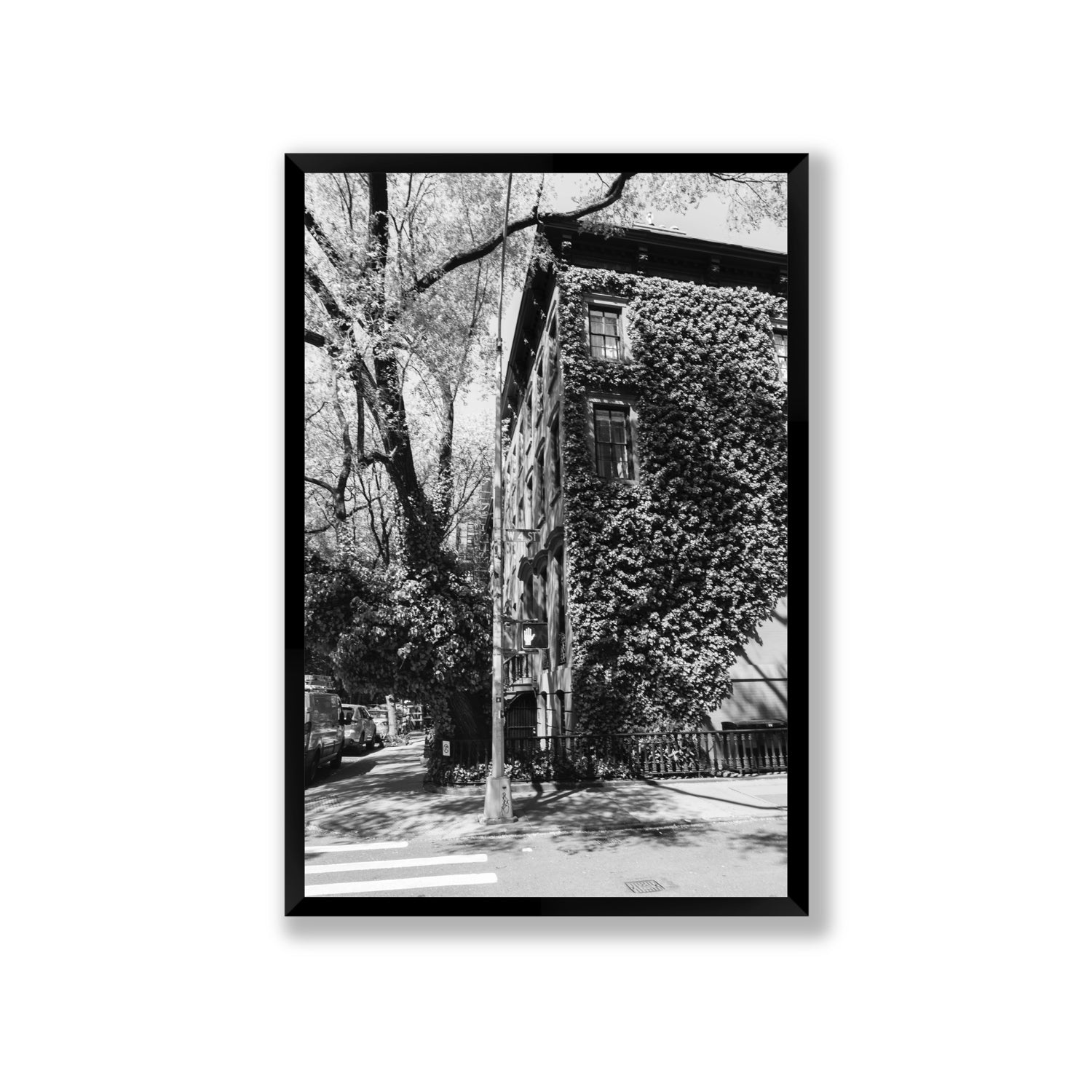 Vertical Garden New York NYC Black & White wall art Giant full-bleed fine art print in black frame