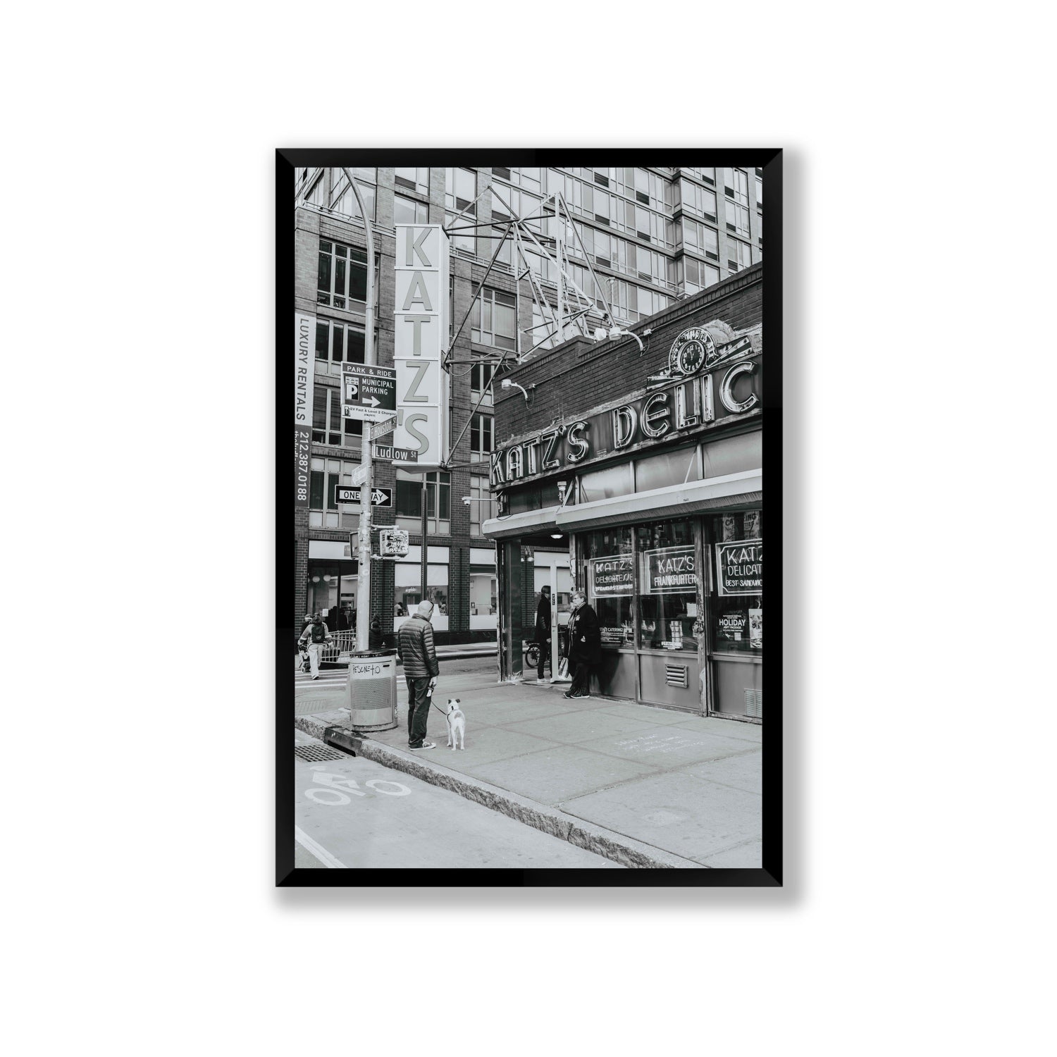 Graphite Gotham New York NYC Black & White wall art Giant full-bleed fine art print in black frame