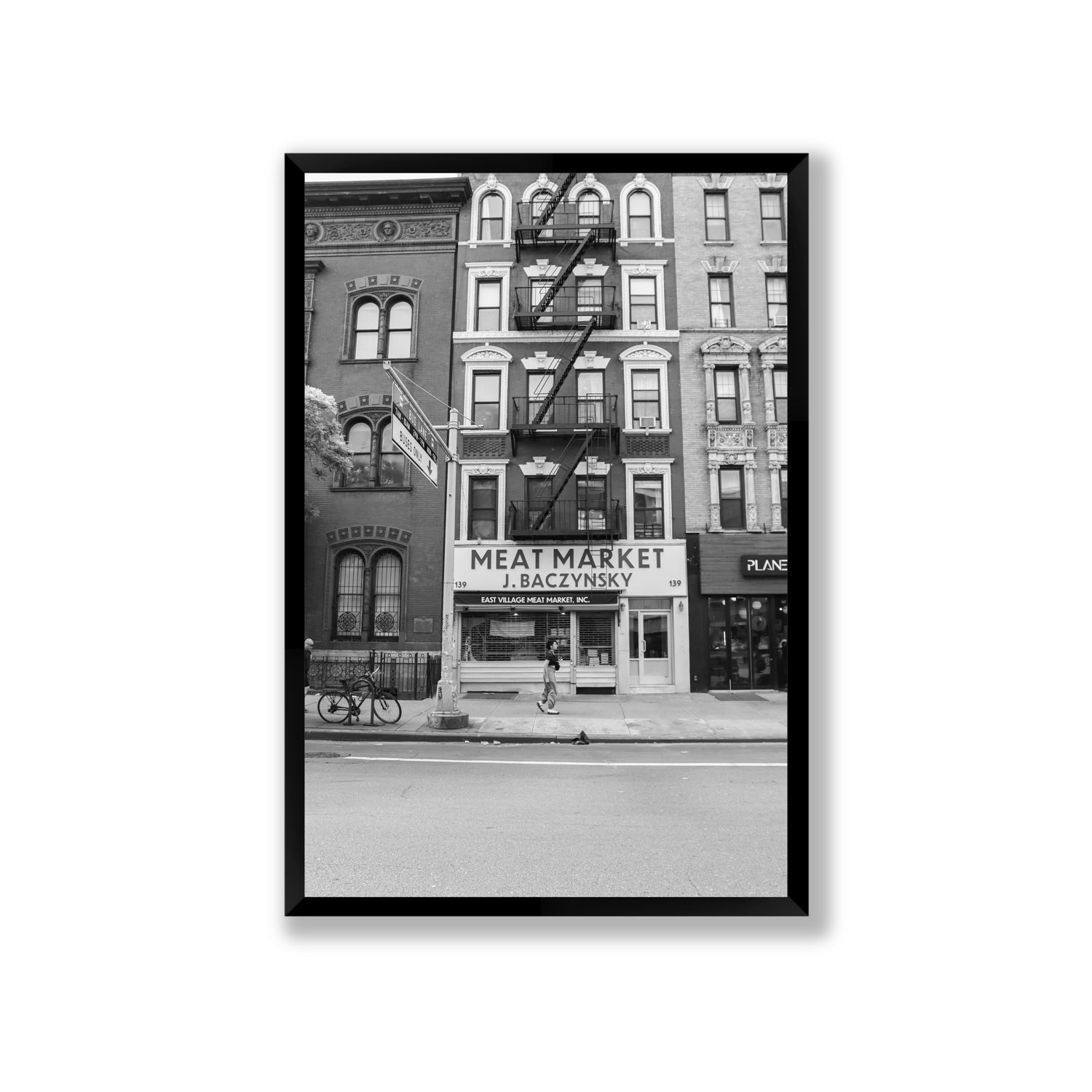 Vertical Village New York NYC Black & White wall art Giant full-bleed fine art print in black frame