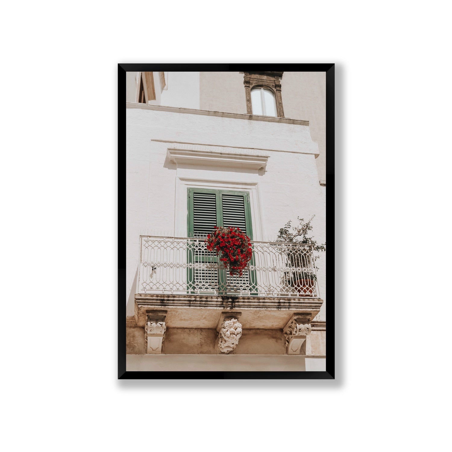 Balcone Estivo Puglia Italian wall art Giant full-bleed fine art print in black frame