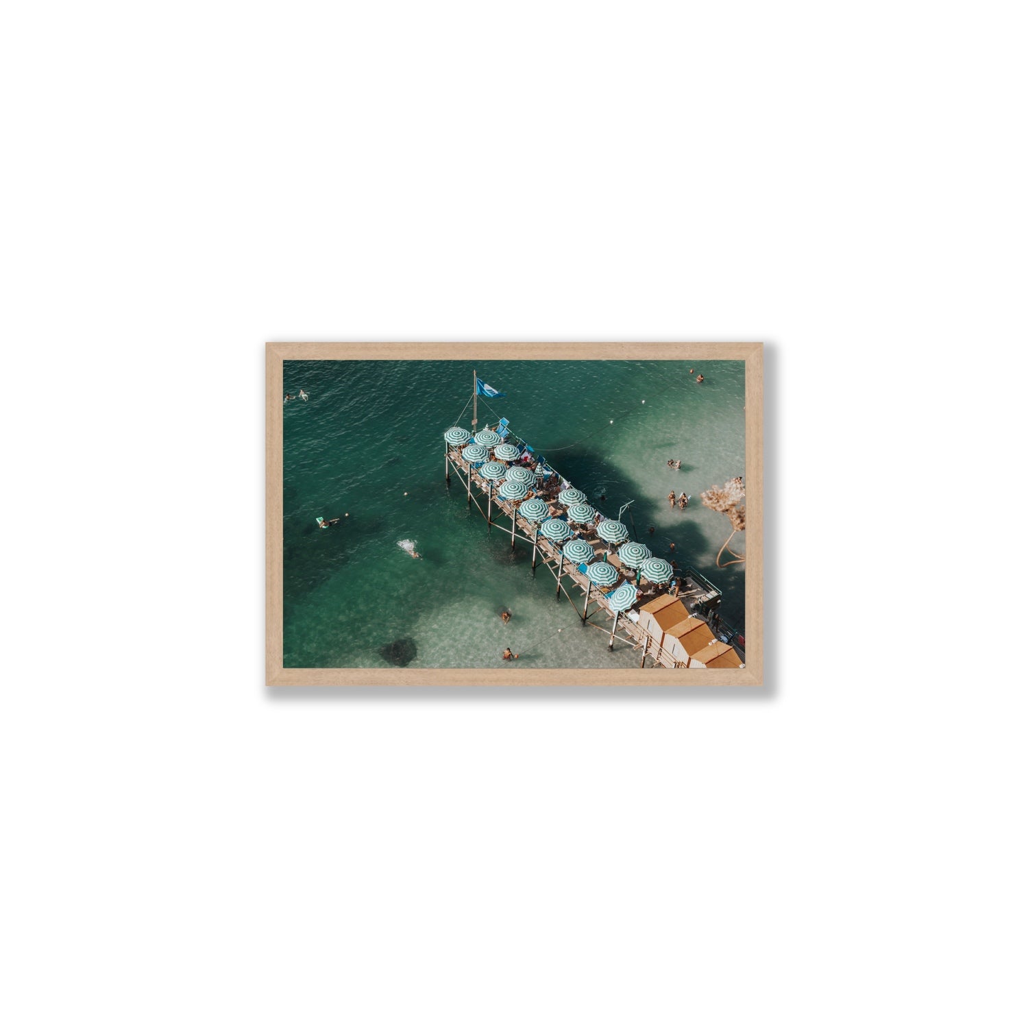 Sorrento Shangri La Sorrento coastal Italian wall art Medium full-bleed fine art print in natural oak frame