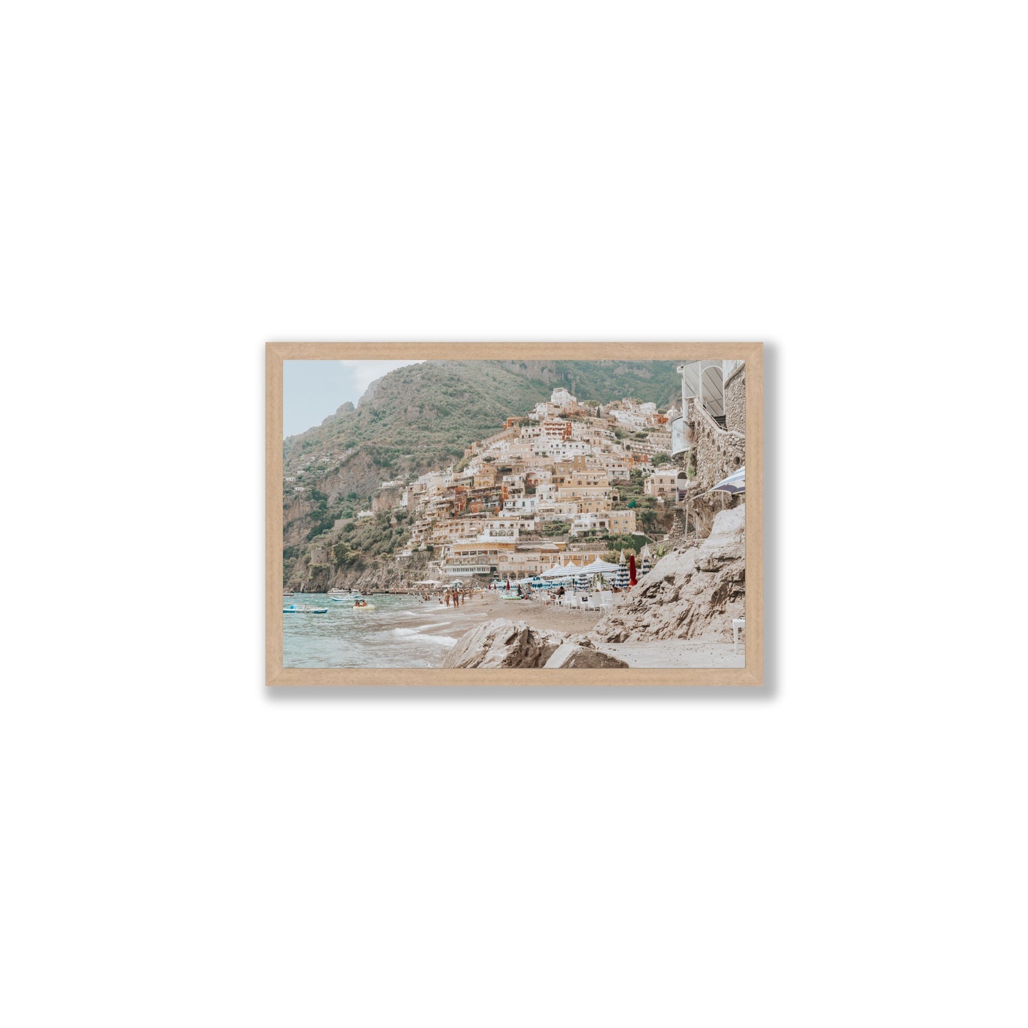 Sogno di Positano fine art print, Positano, Italy, Medium, Natural Oak Frame · Full Bleed, Fine Art Print