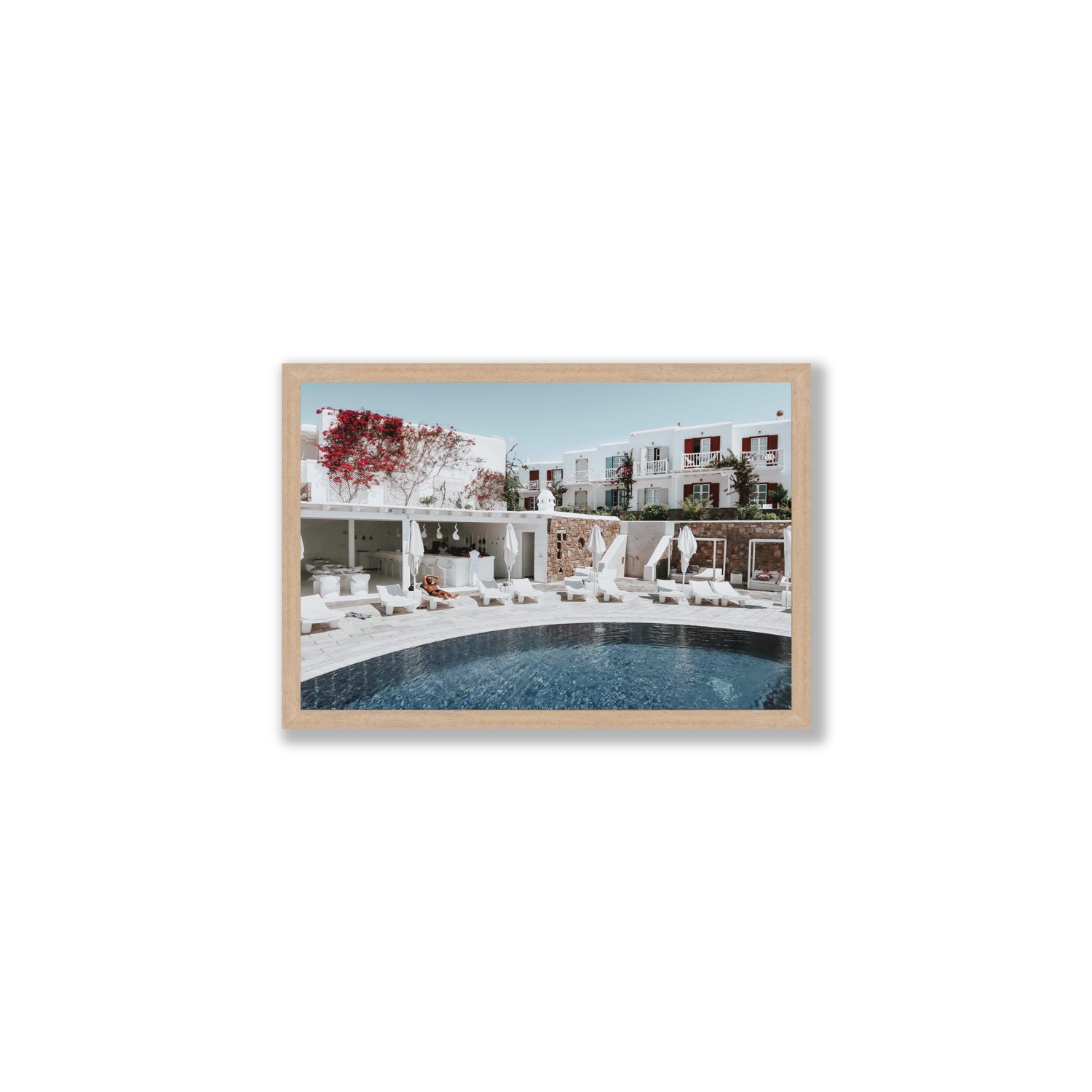 Got The First Lounge fine art print, Mykonos, Greece, Medium, Natural Oak Frame · Full Bleed, Fine Art Print