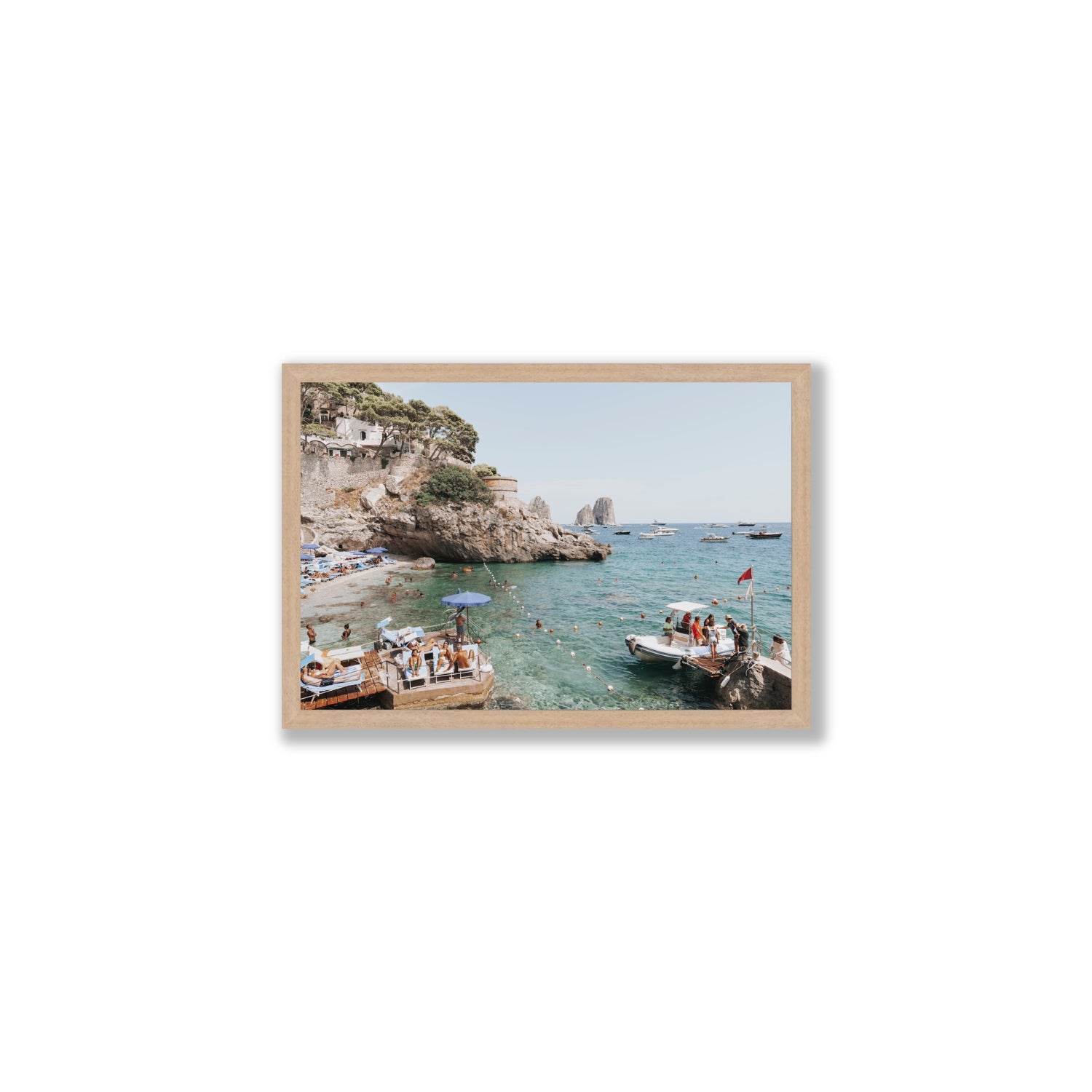 Torre Saracena fine art print, Capri, Italy, Medium, Natural Oak Frame · Full Bleed, Fine Art Print