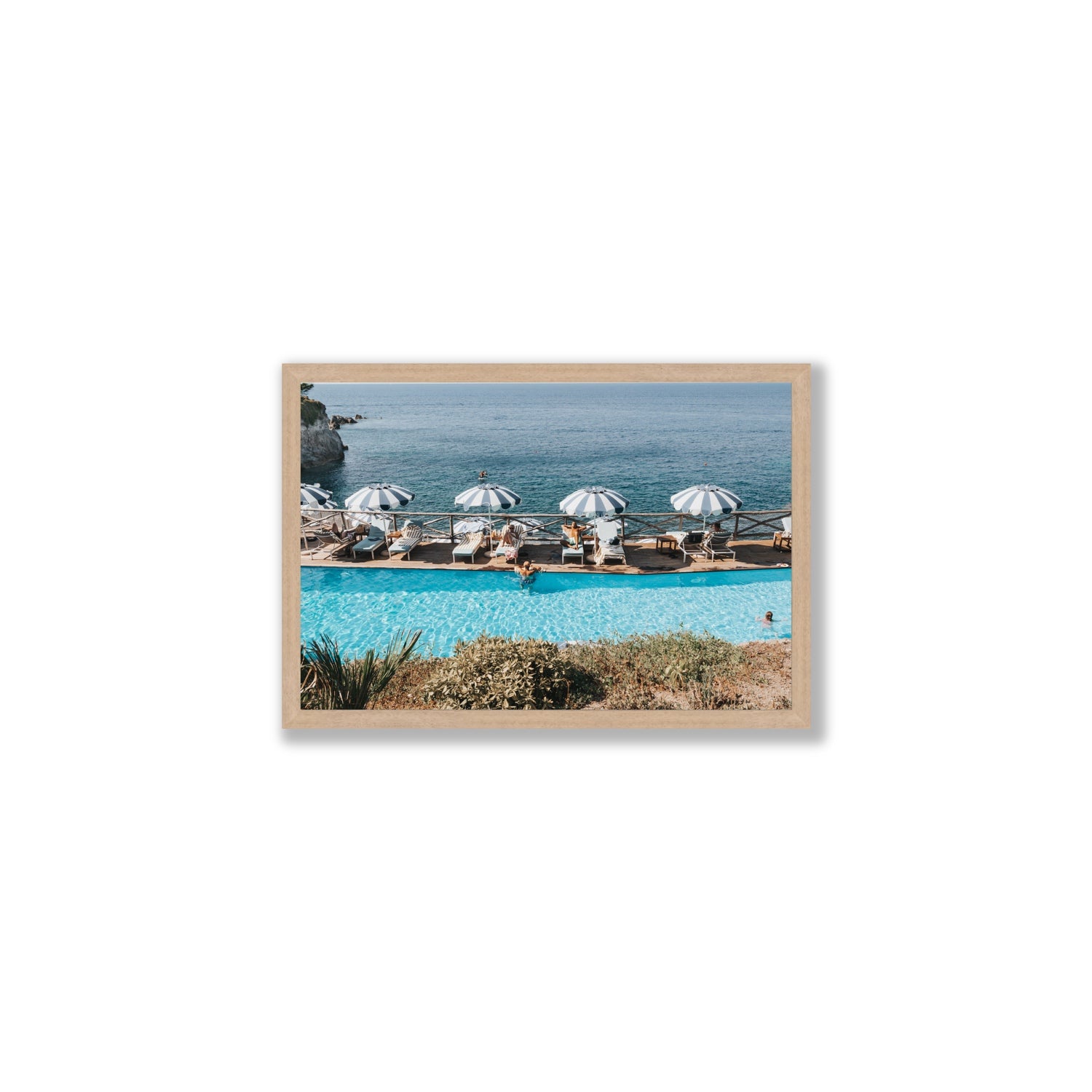 Hues Of Blues fine art print, Ischia, Italy, Medium, Natural Oak Frame · Full Bleed, Fine Art Print