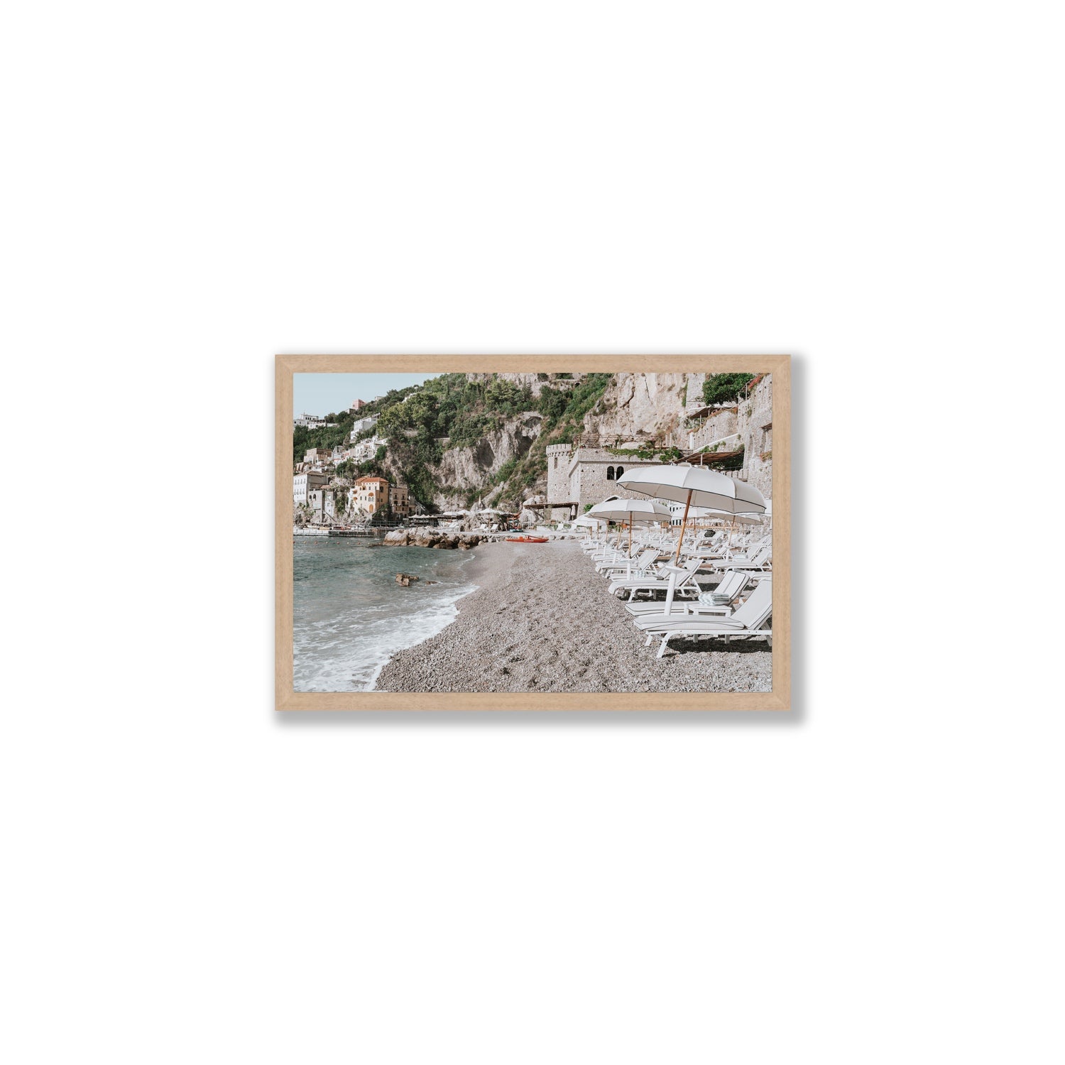 Borgo Santandrea fine art print, Amalfi, Italy, Medium, Natural Oak Frame · Full Bleed, Fine Art Print