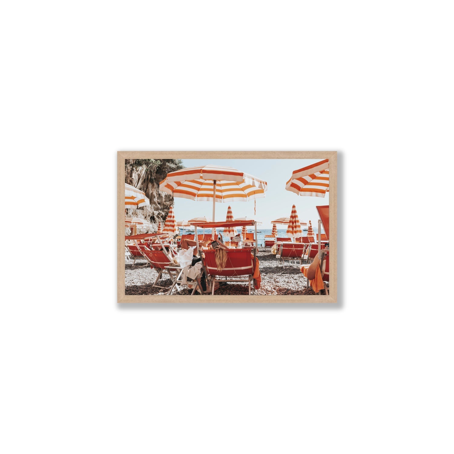 Digital Dreamer fine art print, Positano, Italy, Medium, Natural Oak Frame · Full Bleed, Fine Art Print