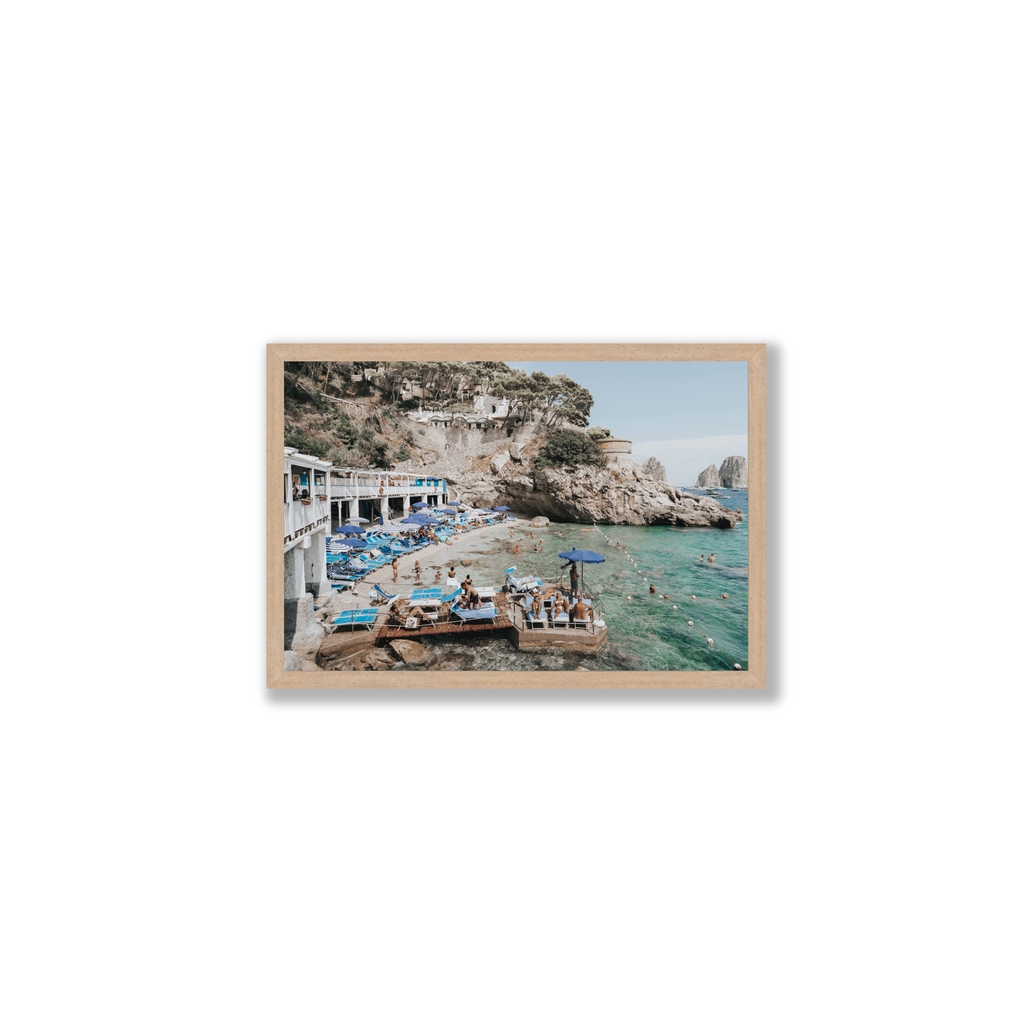 Vita Bella fine art print, Capri, Italy, Medium, Natural Oak Frame · Full Bleed, Fine Art Print