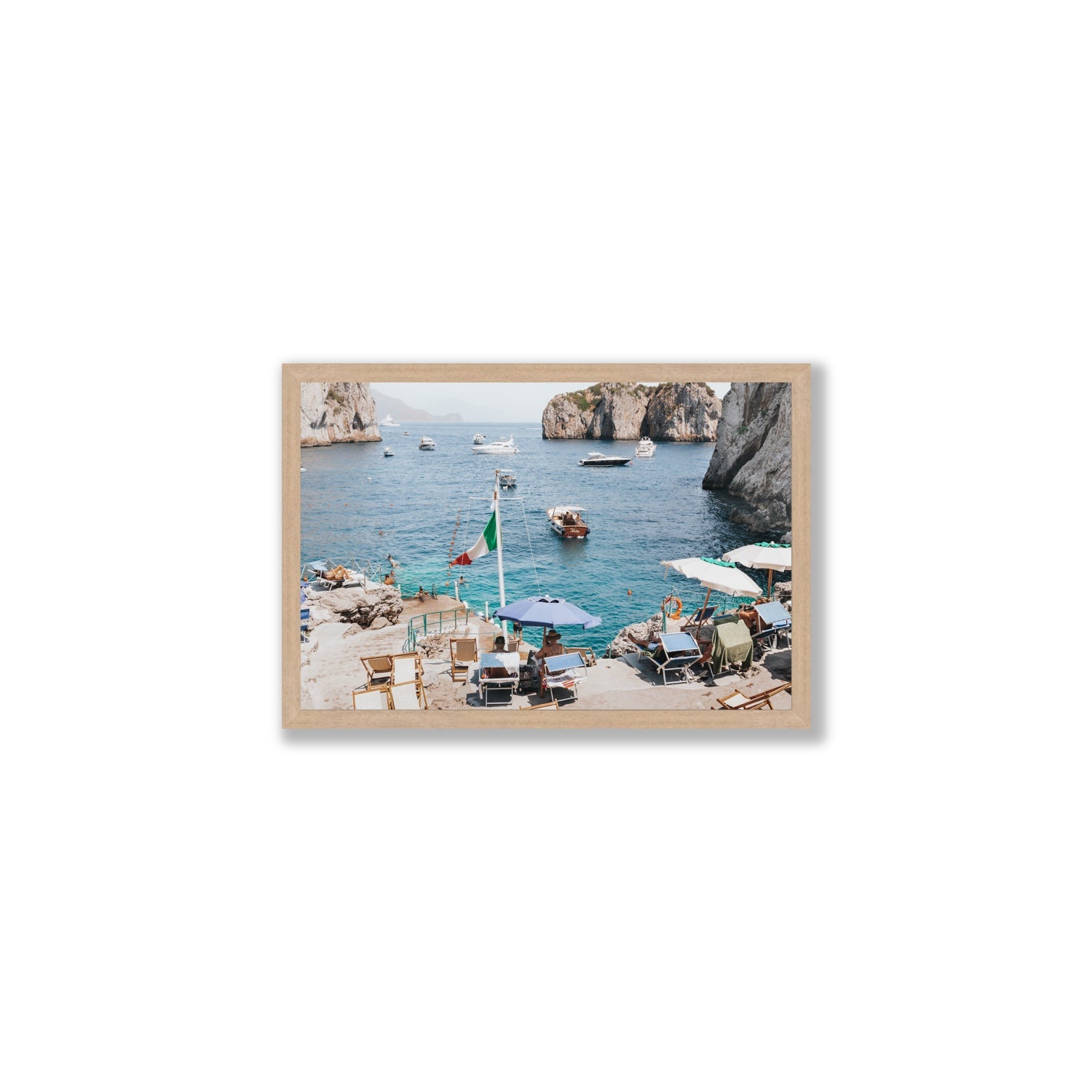 Smooth Sailing fine art print, Capri, Italy, Medium, Natural Oak Frame · Full Bleed, Fine Art Print