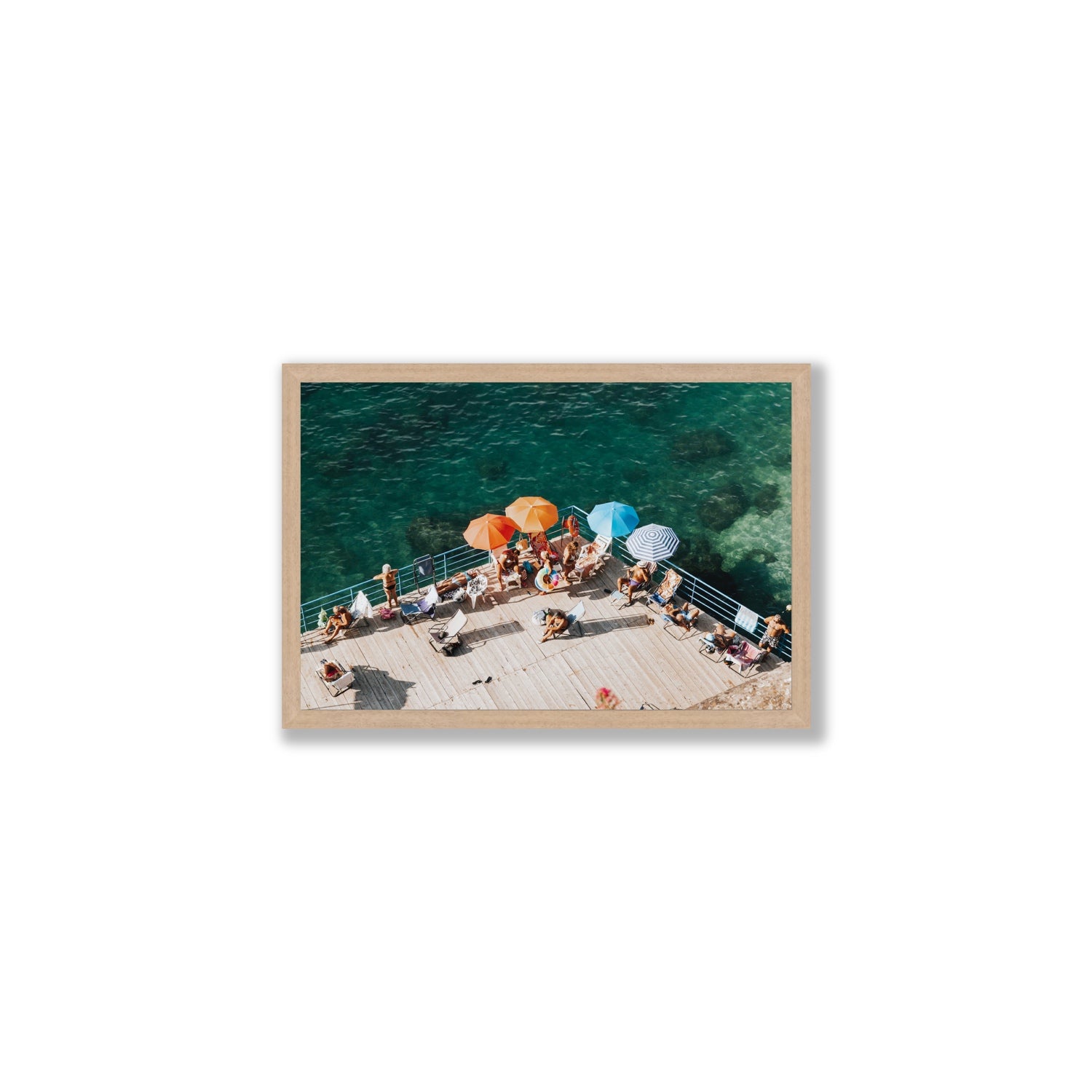 Il Dolce Far Niente Sorrento coastal wall art Medium full-bleed fine art print in natural oak frame