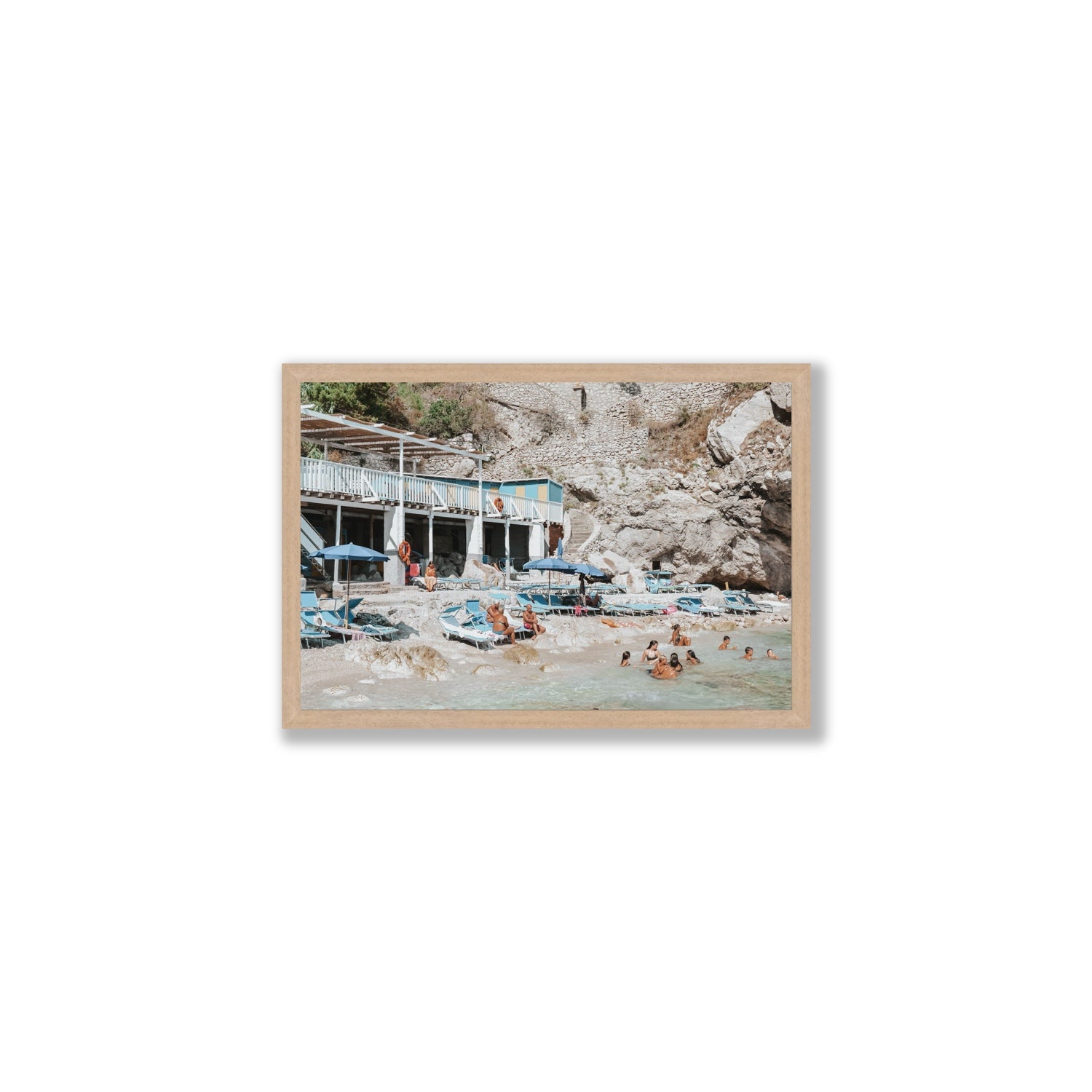 Beachside Bronze fine art print, Capri, Italy, Medium, Natural Oak Frame · Full Bleed, Fine Art Print