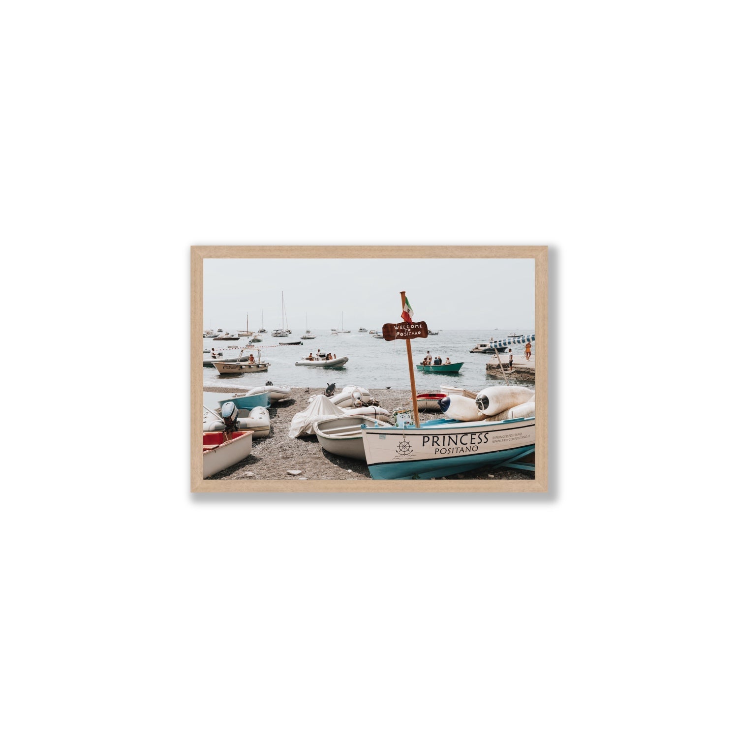 Princess Positano fine art print, Positano, Italy, Medium, Natural Oak Frame · Full Bleed, Fine Art Print