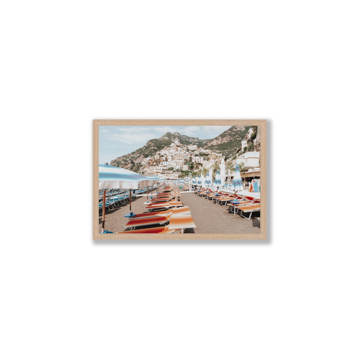 Spiaggia Grande fine art print, Positano, Italy, Medium, Natural Oak Frame · Full Bleed, Fine Art Print