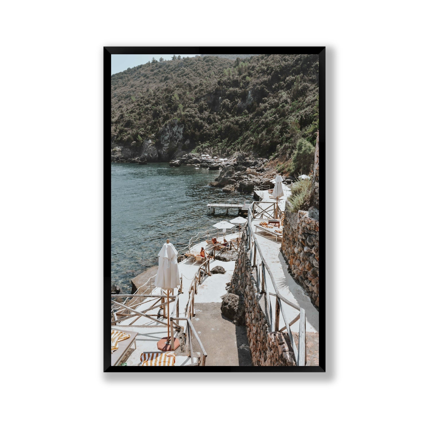 L'Estate Tuscany coastal Italian wall art Gallery full-bleed fine art print in black frame