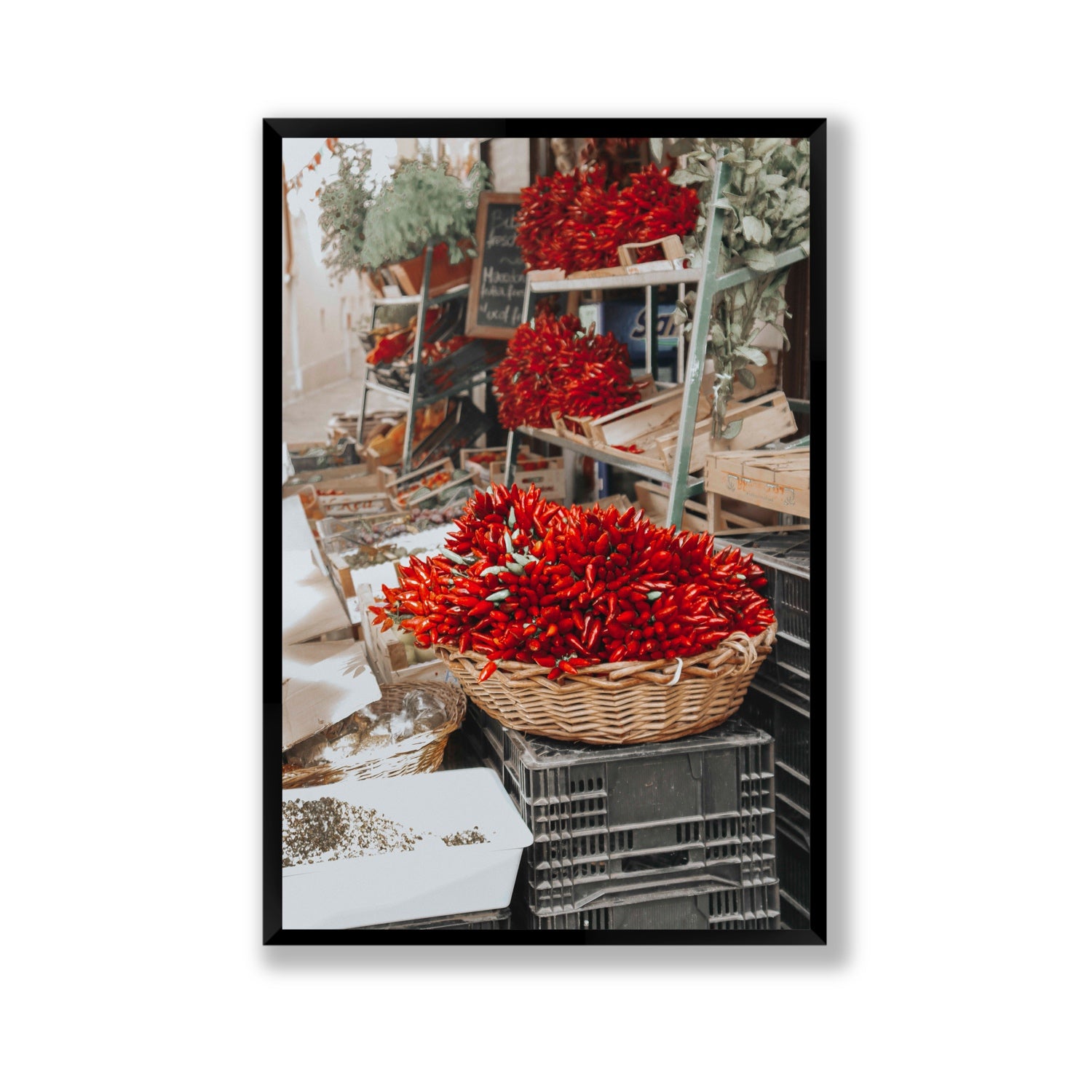 Fiery Cluster Puglia Italian wall art Gallery full-bleed fine art print in black frame