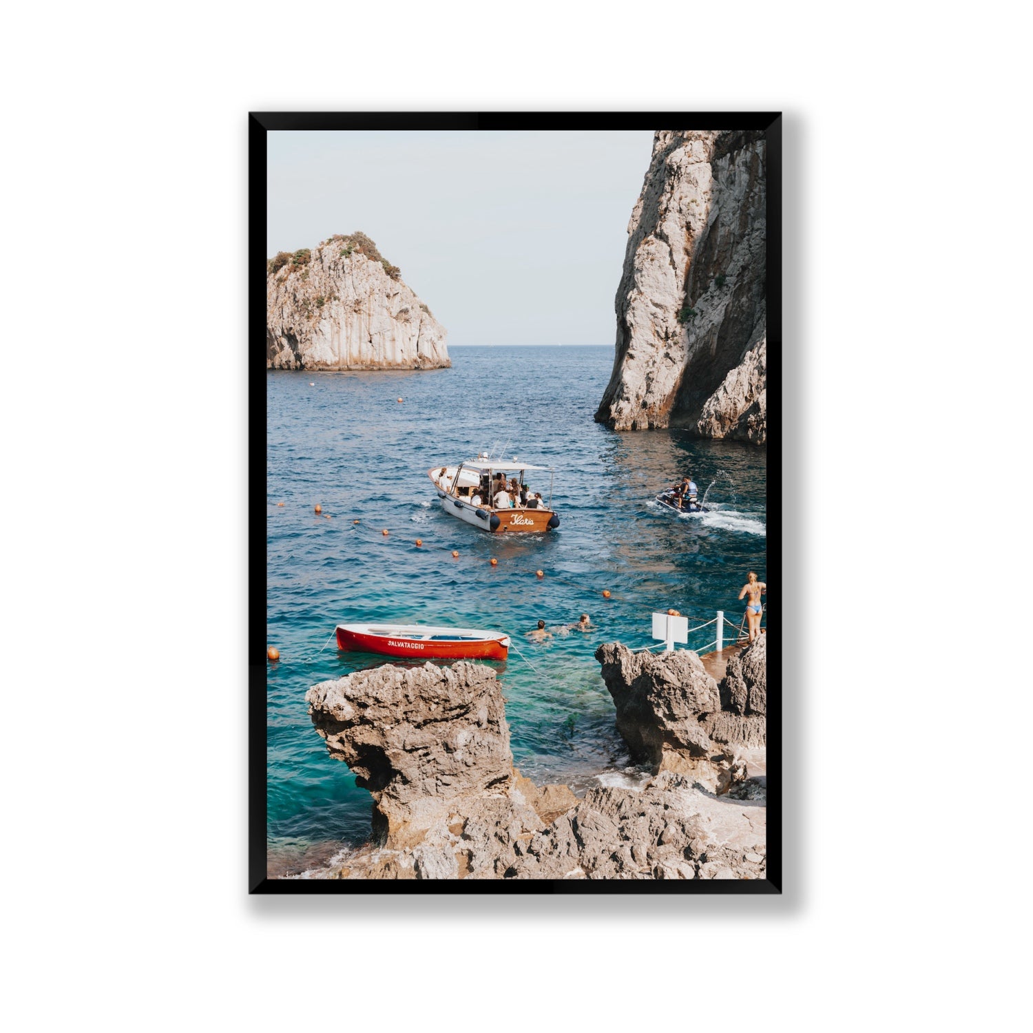 Set Sail fine art print, Capri, Italy, Gallery, Black Frame · Full Bleed, Fine Art Print