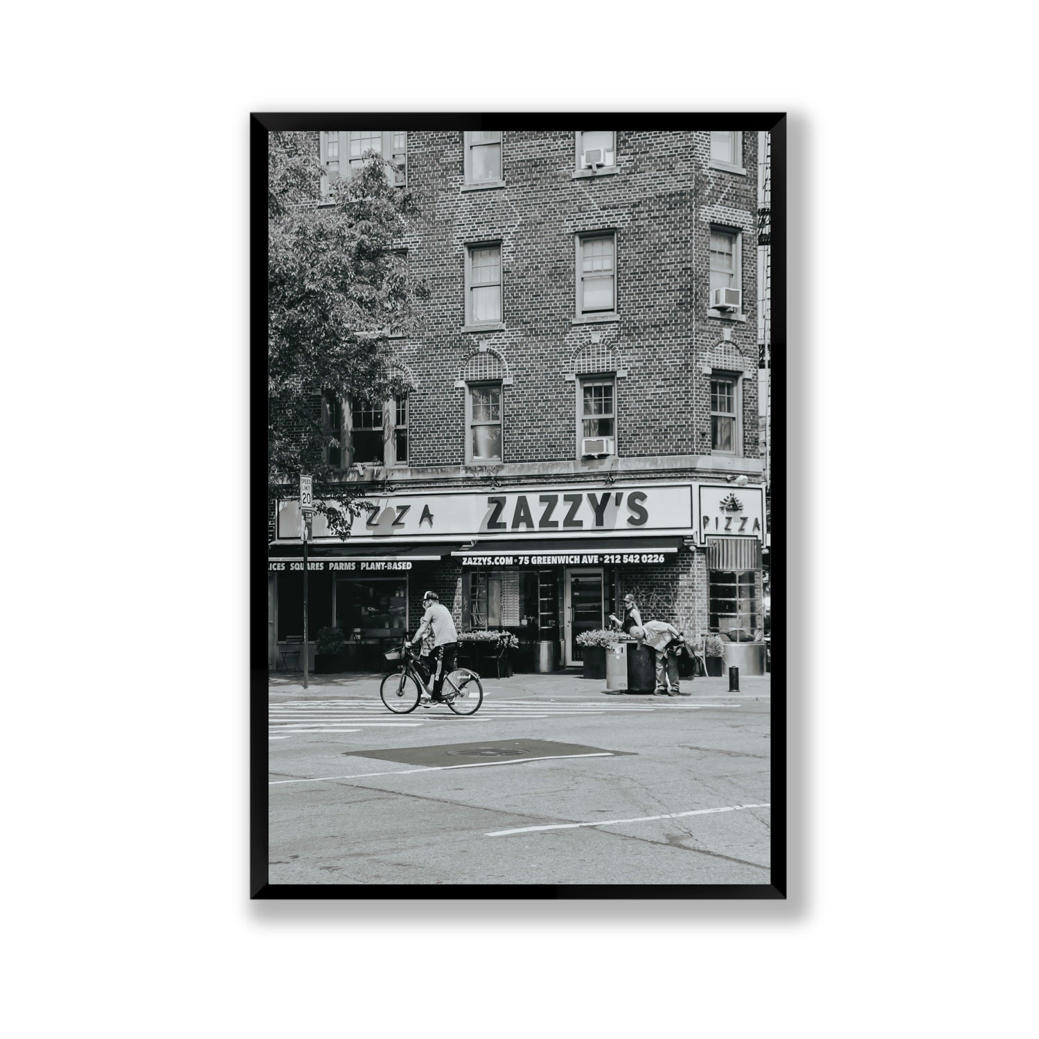 Zazzy's New York NYC Black & White wall art Gallery full-bleed fine art print in black frame