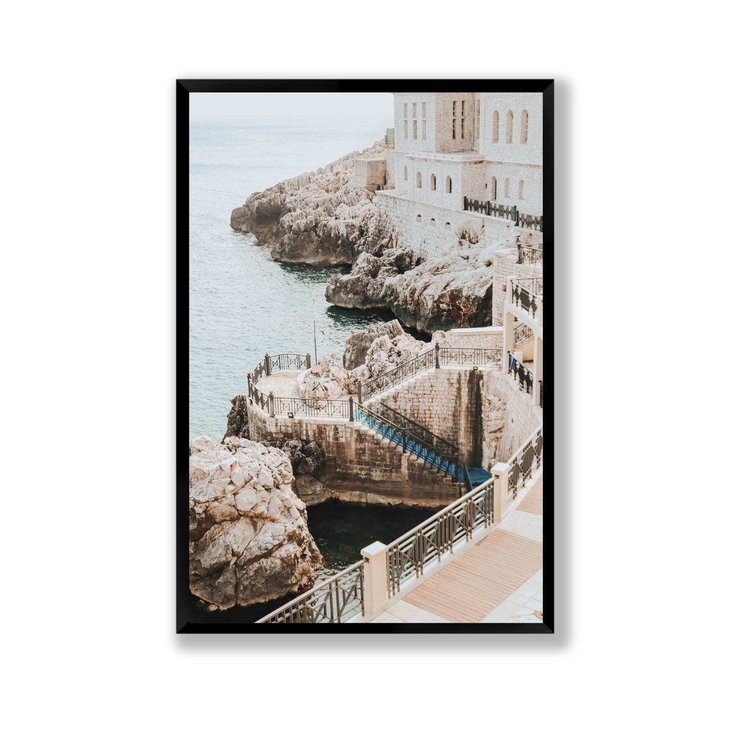 Wellness Centre Puglia coastal wall art Gallery full-bleed fine art print in black frame
