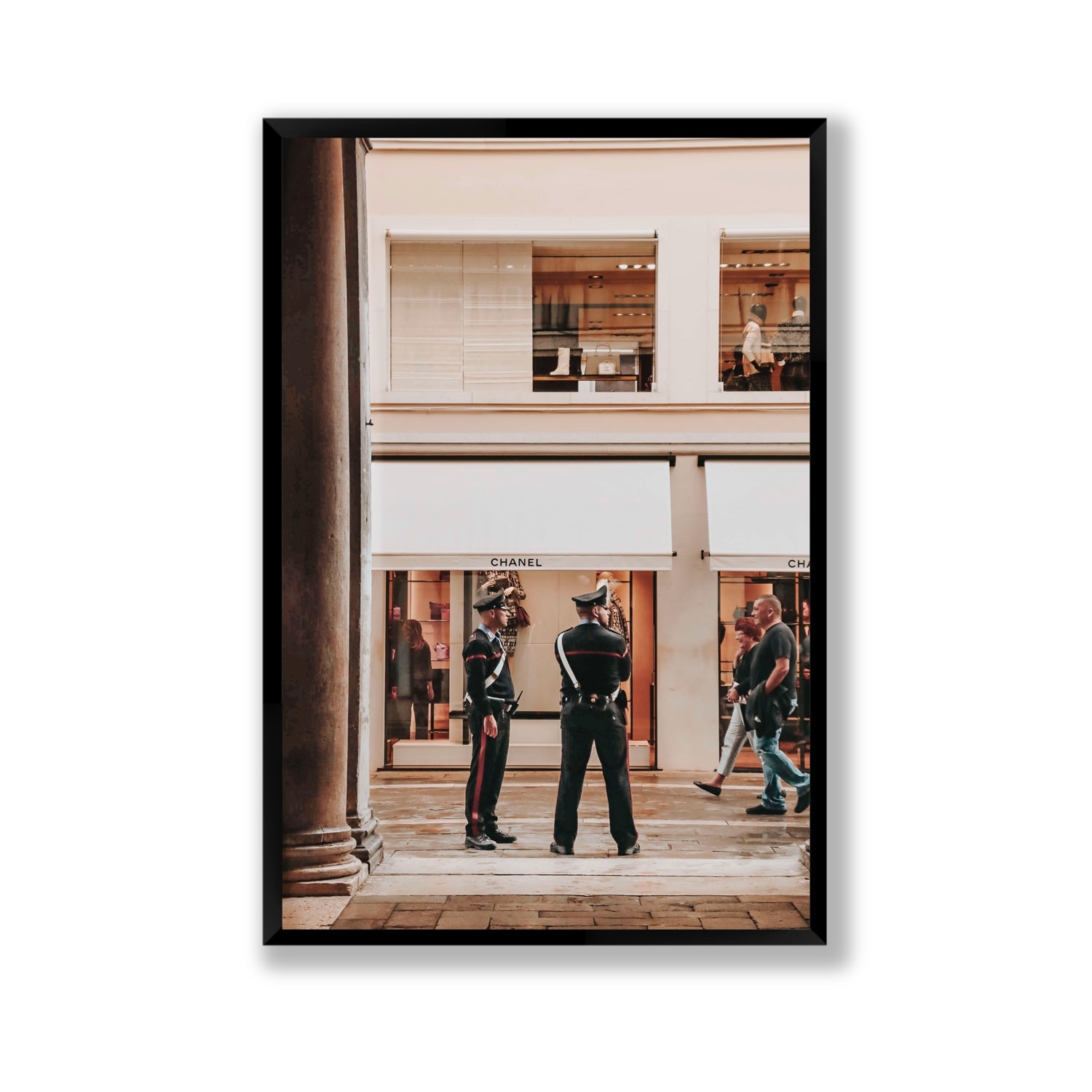 Style Police Venice Italian wall art Gallery full-bleed fine art print in black frame