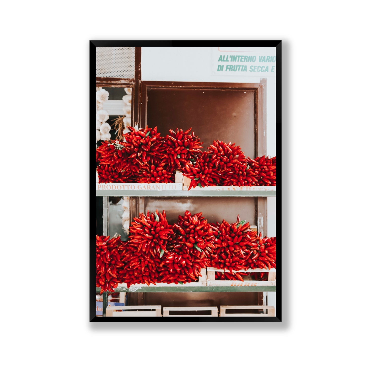 Hot Harvest Puglia Italian wall art Gallery full-bleed fine art print in black frame