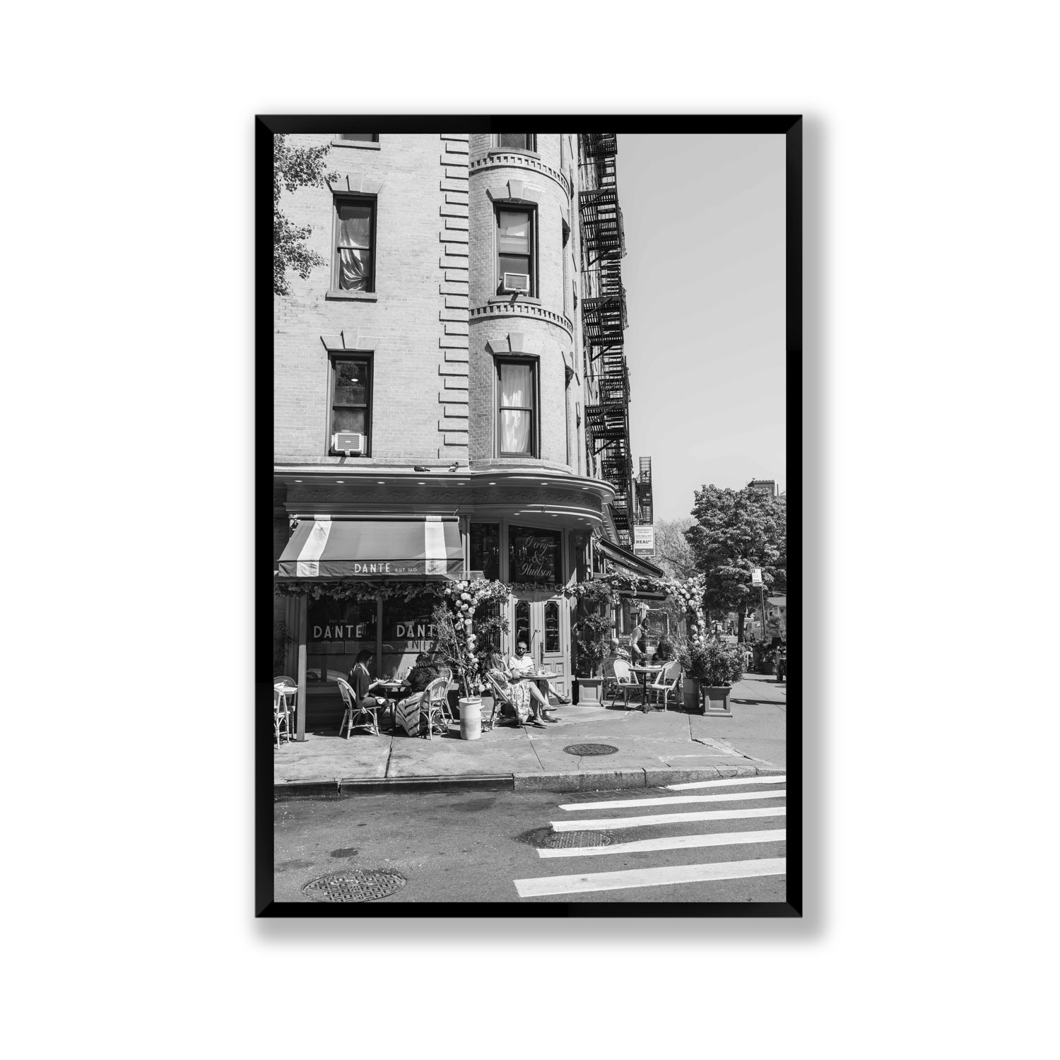 Sunny Soiree New York NYC Black & White wall art Gallery full-bleed fine art print in black frame