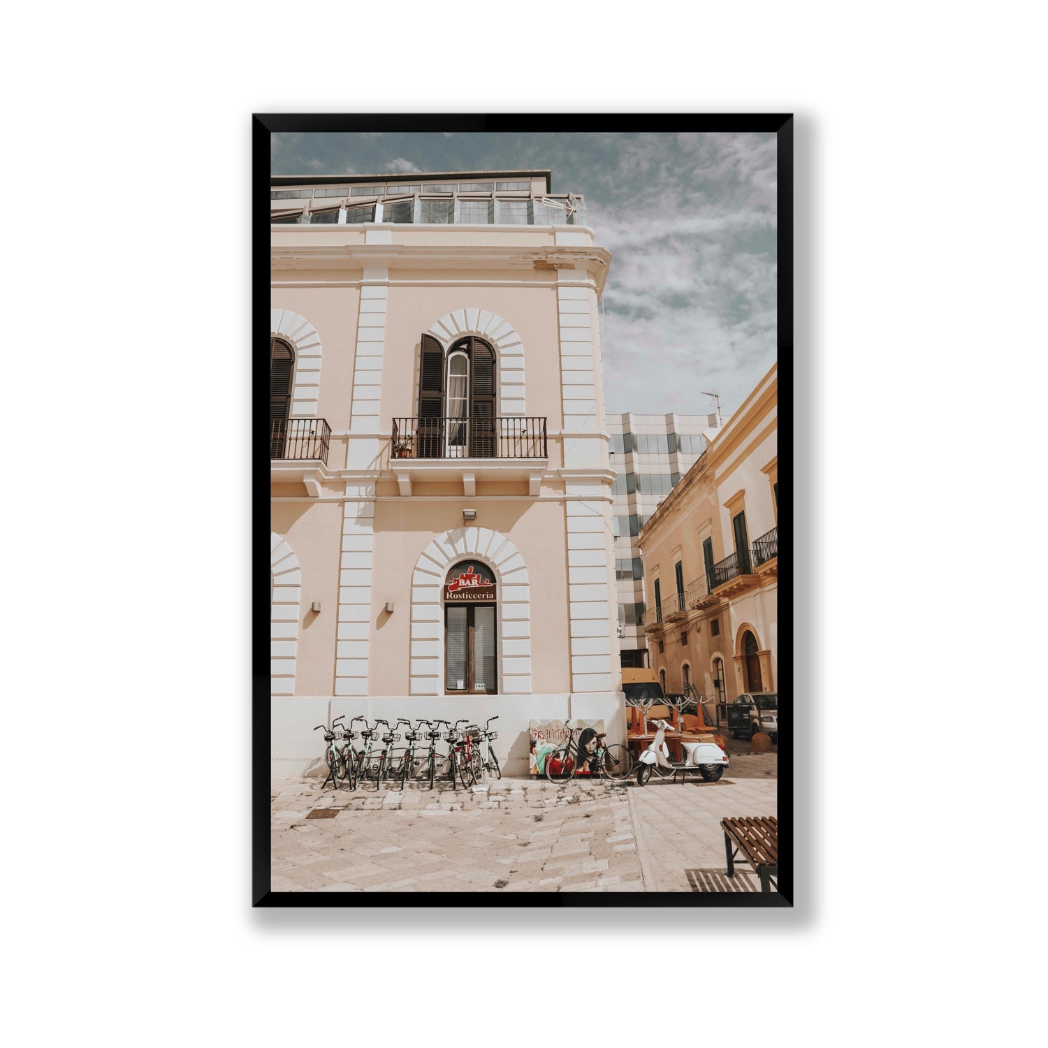 Rosticceria Puglia Italian wall art Gallery full-bleed fine art print in black frame