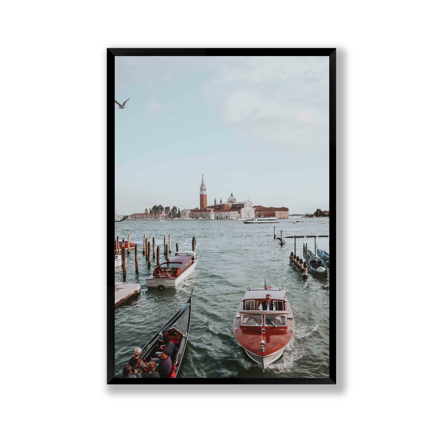 Galleggiante Venice Italian wall art Gallery full-bleed fine art print in black frame