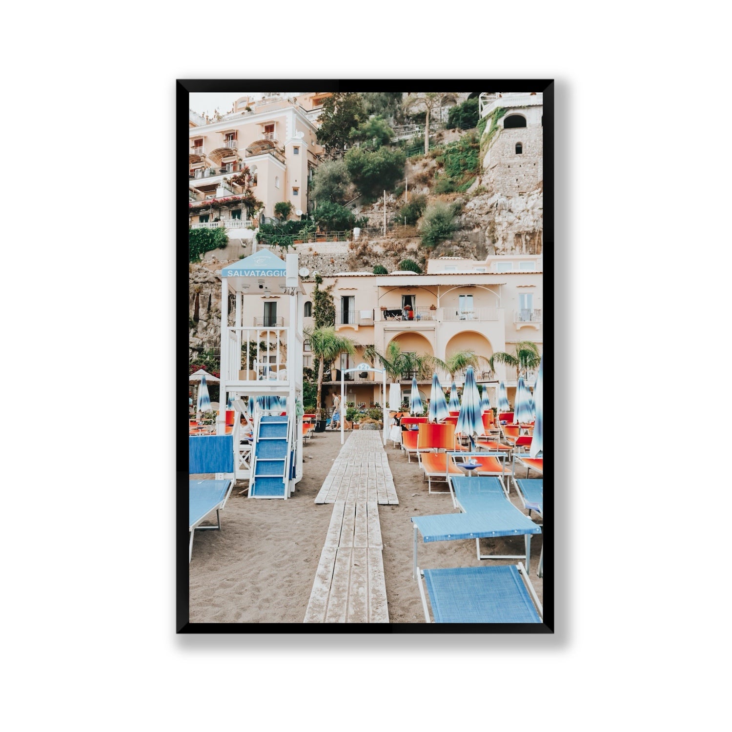 Torre Di Salvataggio fine art print, Positano, Italy, Gallery, Black Frame · Full Bleed, Fine Art Print