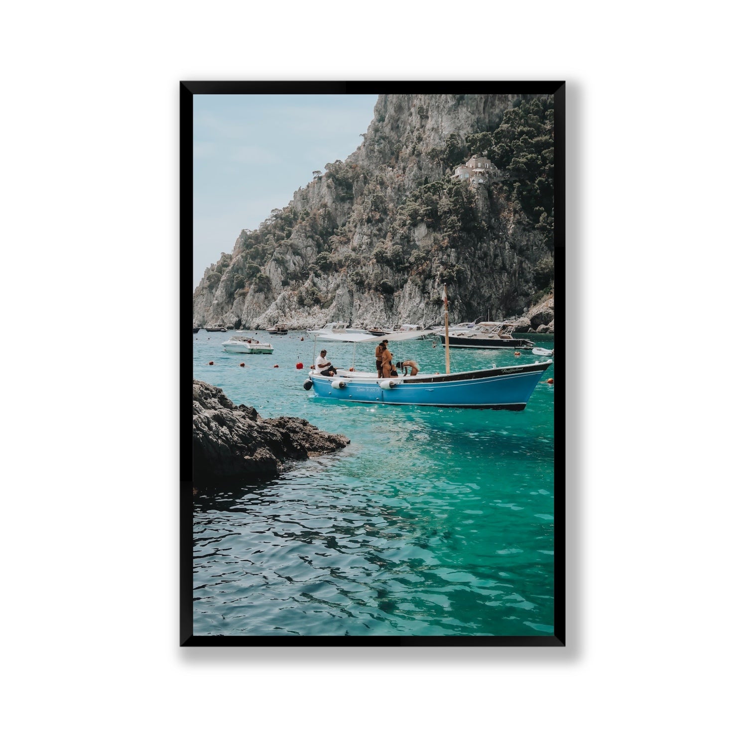 Emerald Escape fine art print, Capri, Italy, Gallery, Black Frame · Full Bleed, Fine Art Print