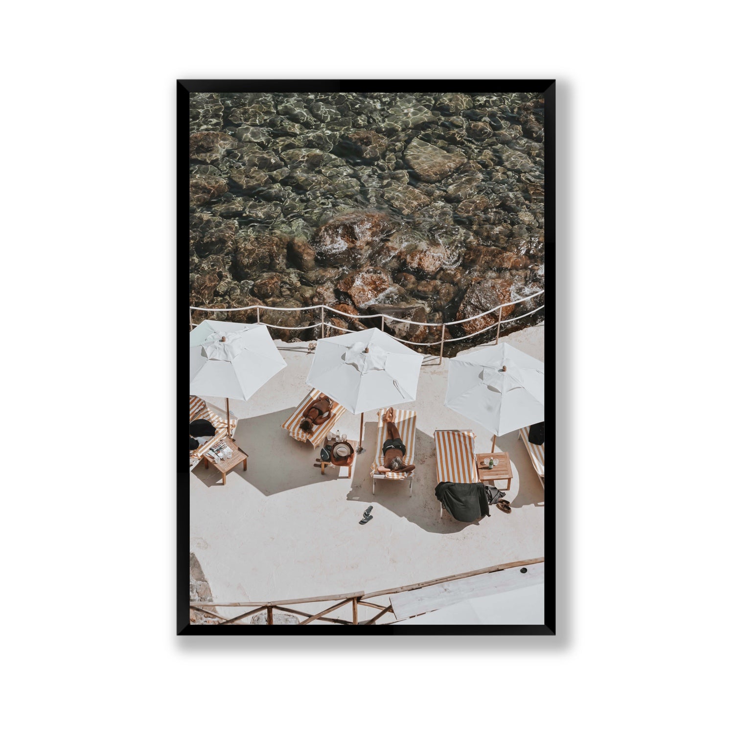 When Harry Met Sally Tuscany coastal wall art Gallery full-bleed fine art print in black frame