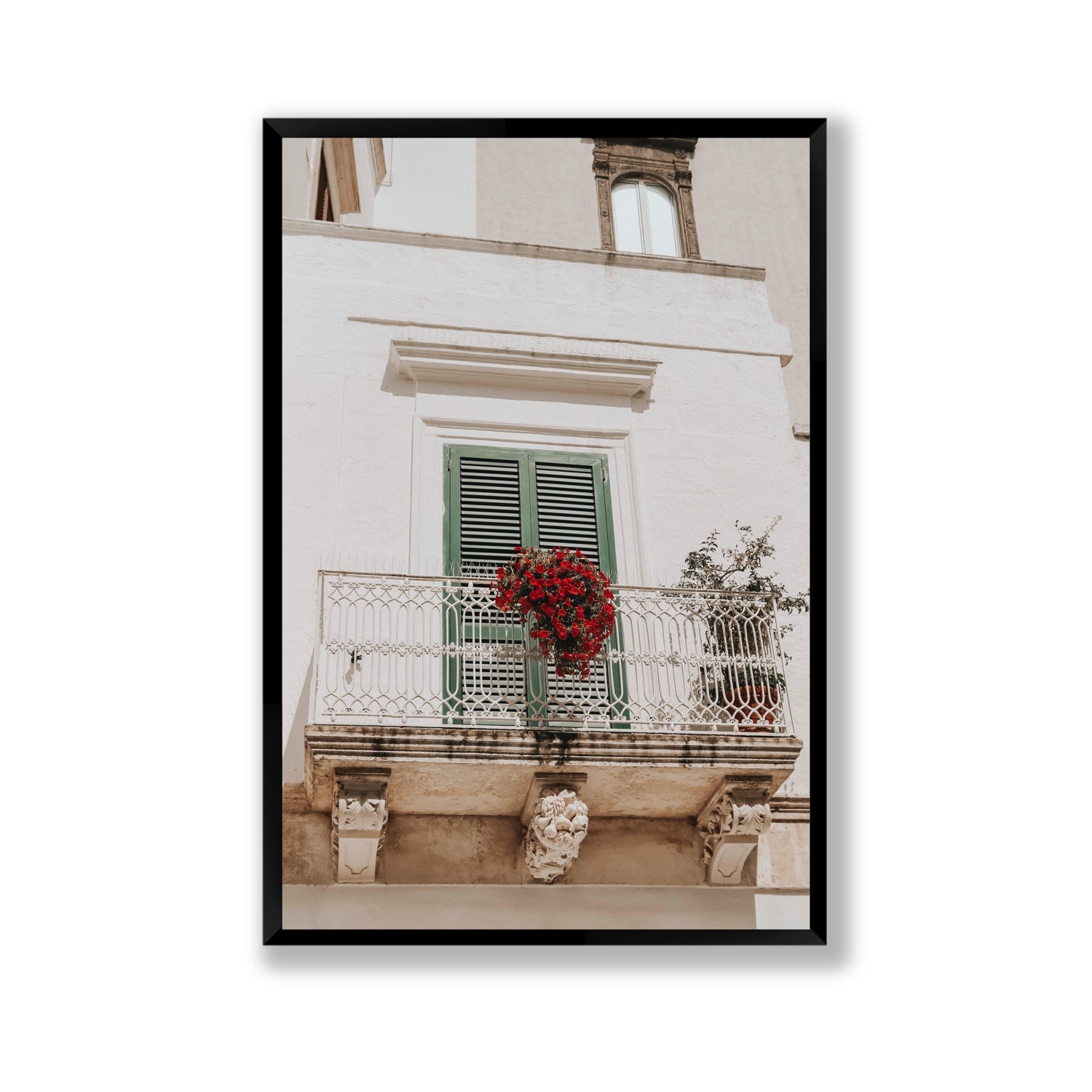 Balcone Estivo Puglia Italian wall art Gallery full-bleed fine art print in black frame