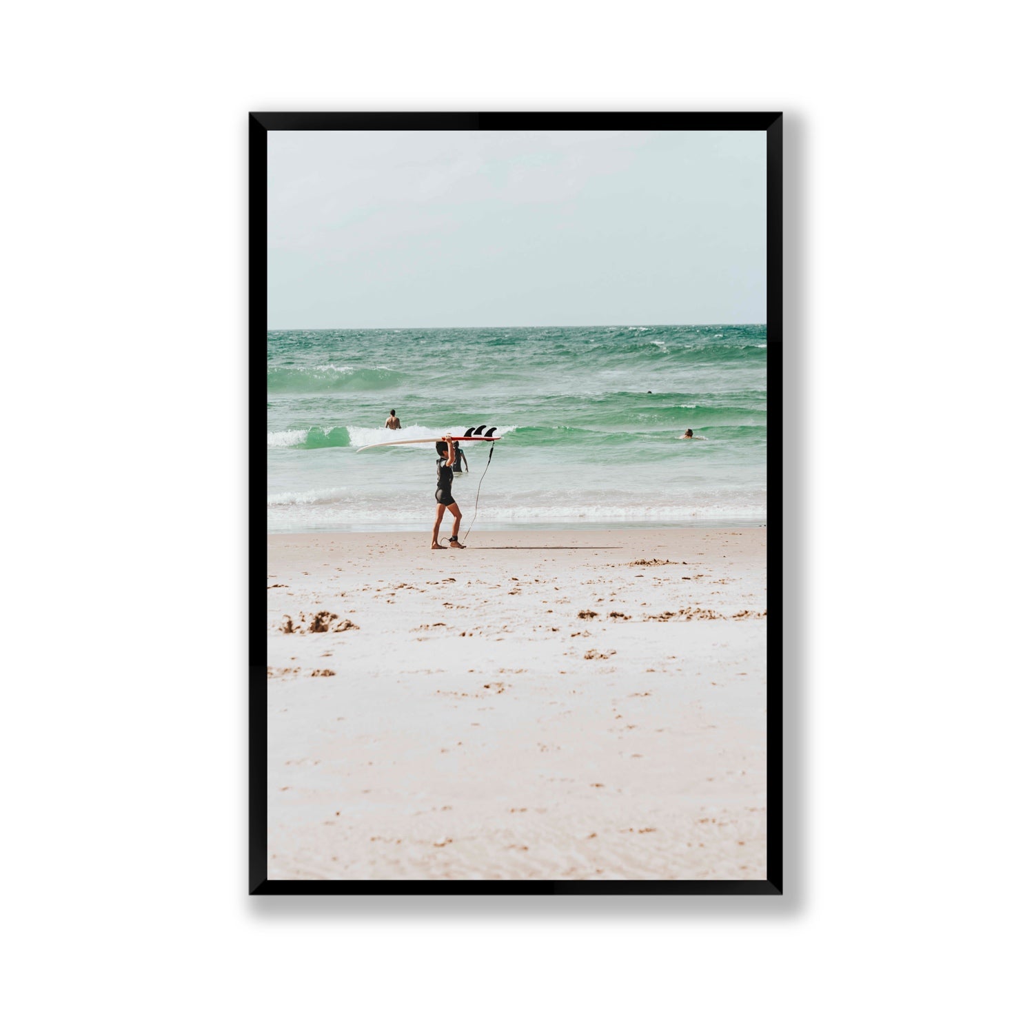 Grommet Byron Bay Surf coastal wall art Gallery full-bleed fine art print in black frame