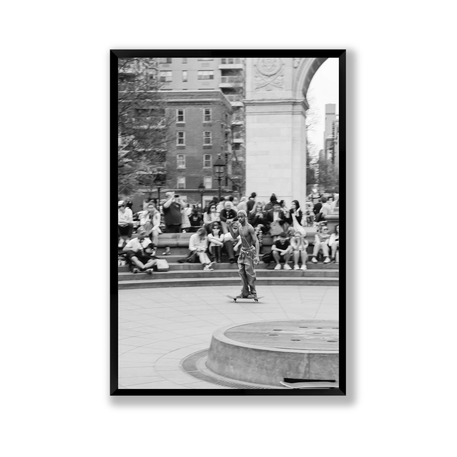 Parkside Pirouettes New York NYC Black & White wall art Gallery full-bleed fine art print in black frame