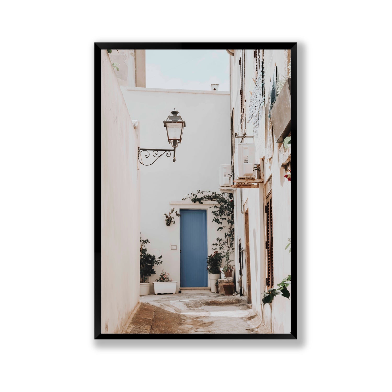 Entry Envy Puglia Ostuni wall art Gallery full-bleed fine art print in black frame