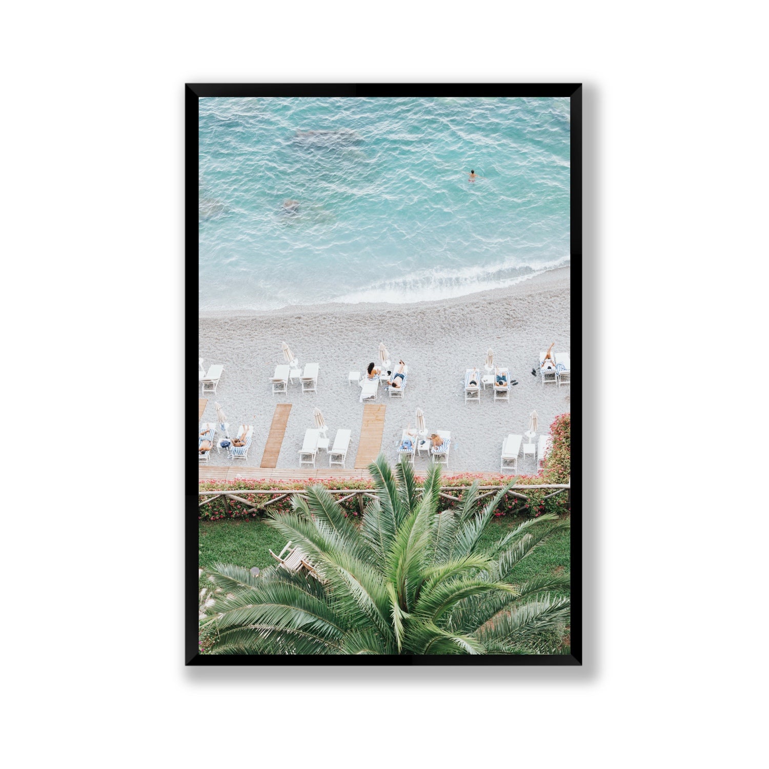 Paradiso Amalfi Mediterranean wall art Gallery full-bleed fine art print in black frame