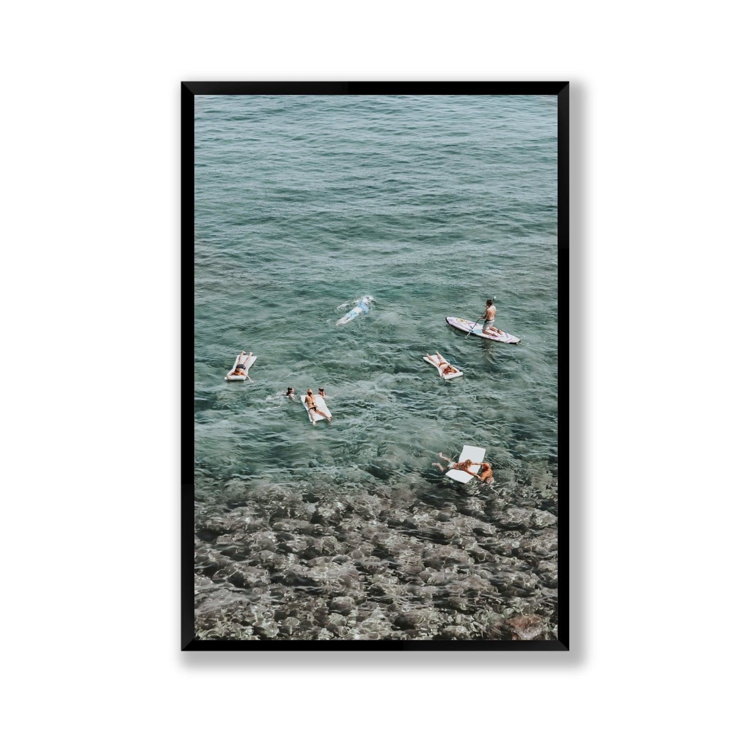 The Big Chill Tuscany coastal Italian wall art Gallery full-bleed fine art print in black frame
